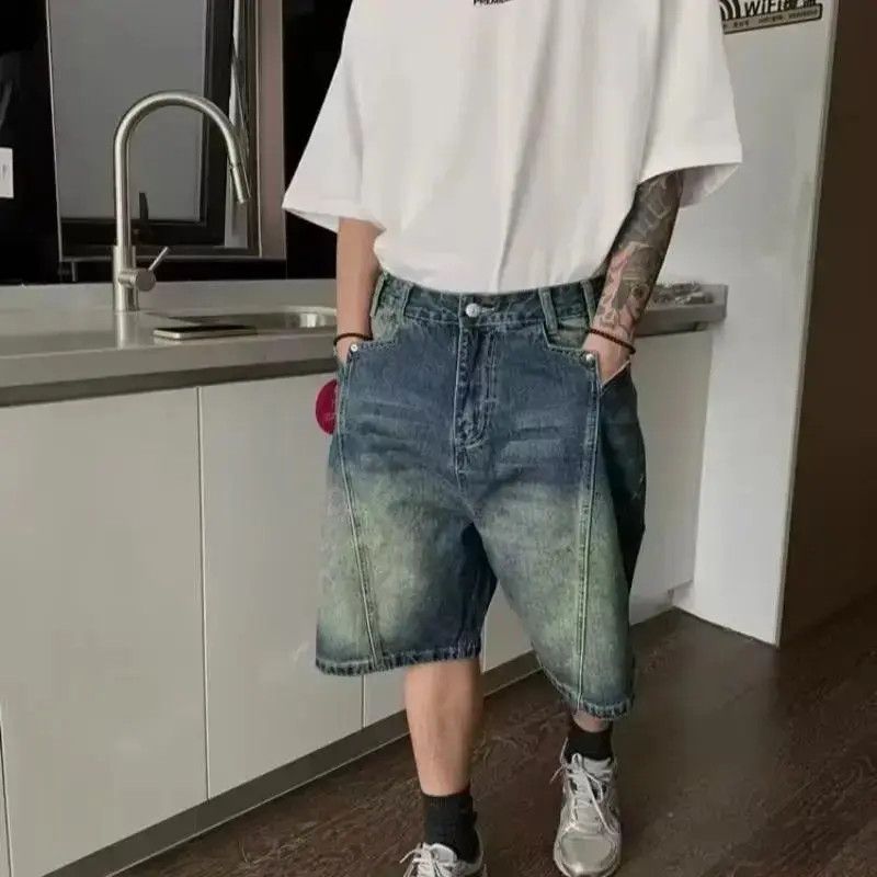 Japanese Brand Retro high street straight leg denim shorts Size US 32 / EU 48 - 6 Thumbnail