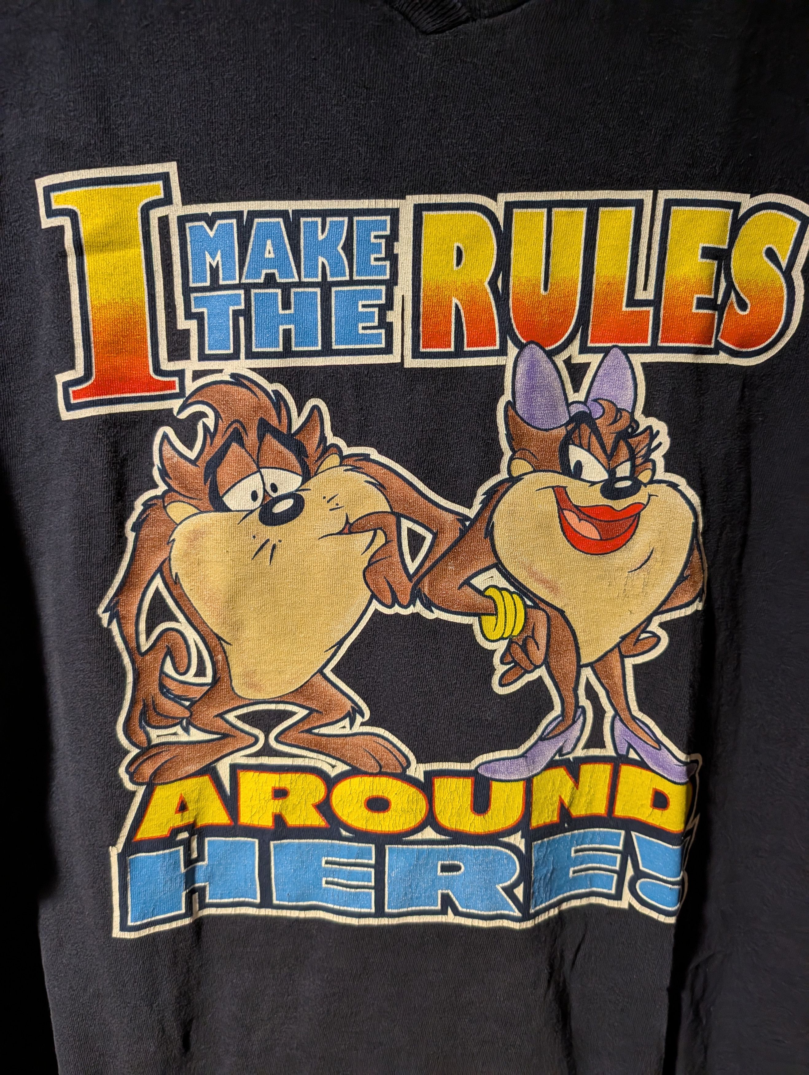 Cartoon Network VTG Looney Tunes Taz I Make The Rules Graphic T-Shirt Womans Size XL / US 12-14 / IT 48-50 - 2 Thumbnail