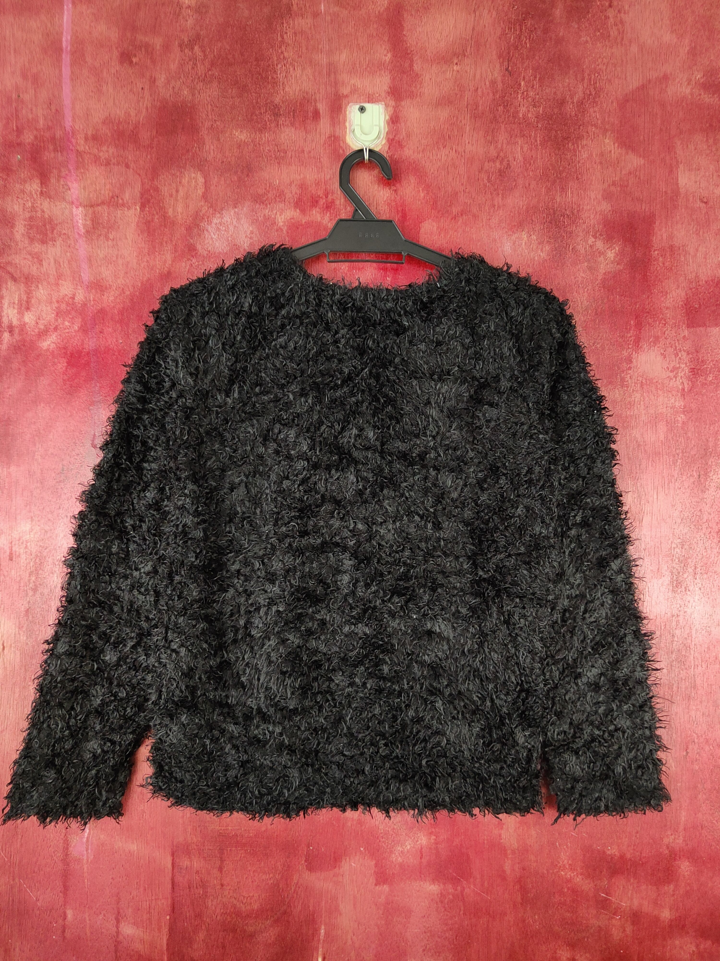 Homespun Knitwear Sureve Black Shag Shaggy Fur Mohair Knitwear #S181885 Size M / US 6-8 / IT 42-44 - 7 Thumbnail