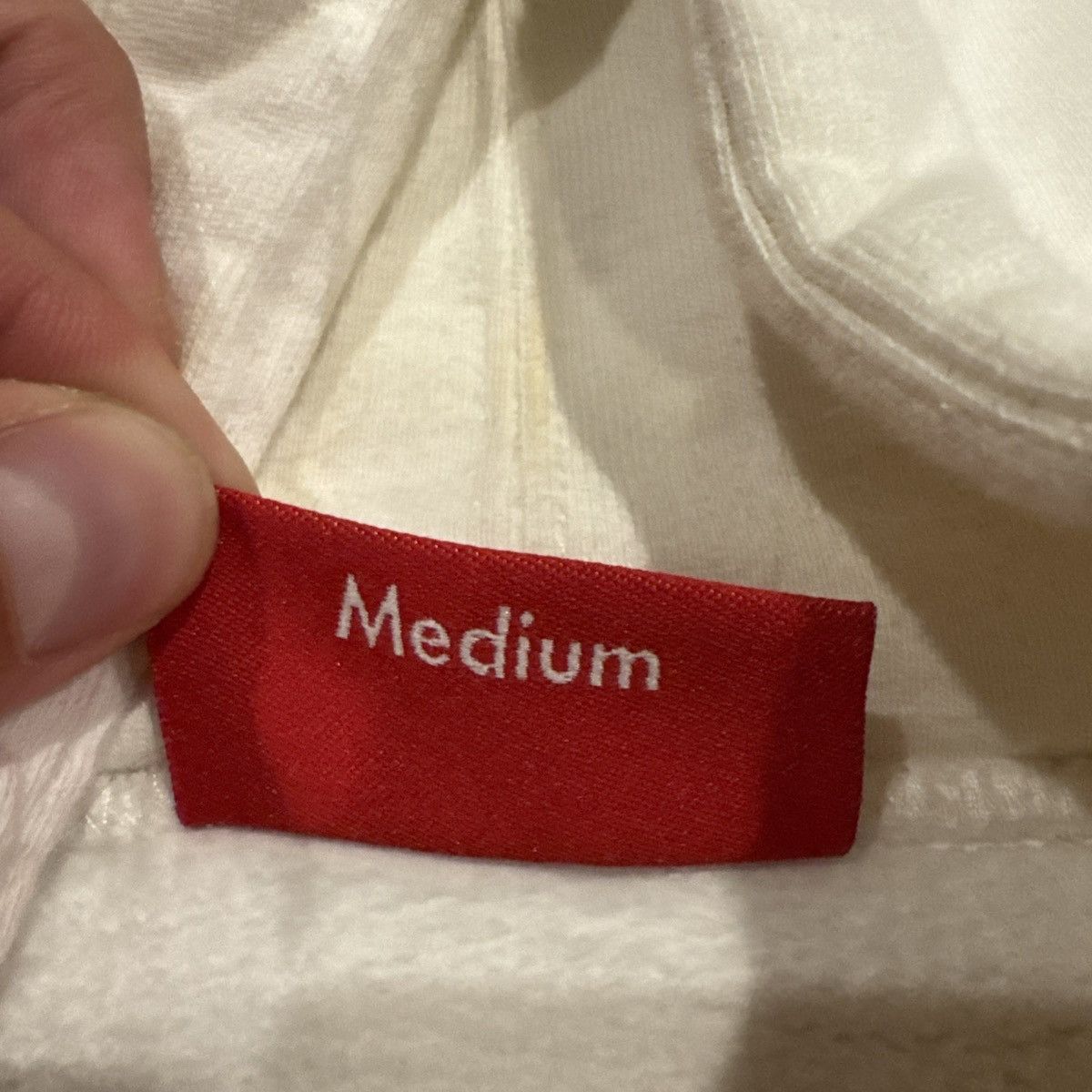 Supreme FW19 Supreme Text Rib Hooded sweatshirt Size M White Hoodie Size US M / EU 48-50 / 2 - 4 Thumbnail