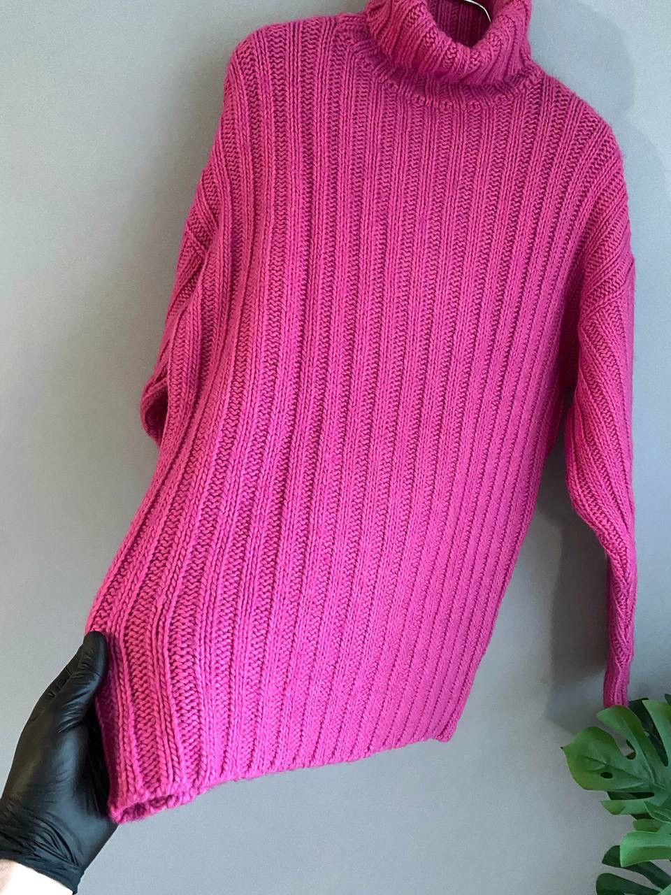 Our Legacy Men's Large Rib Turtleneck Pink Knit Sweater, L