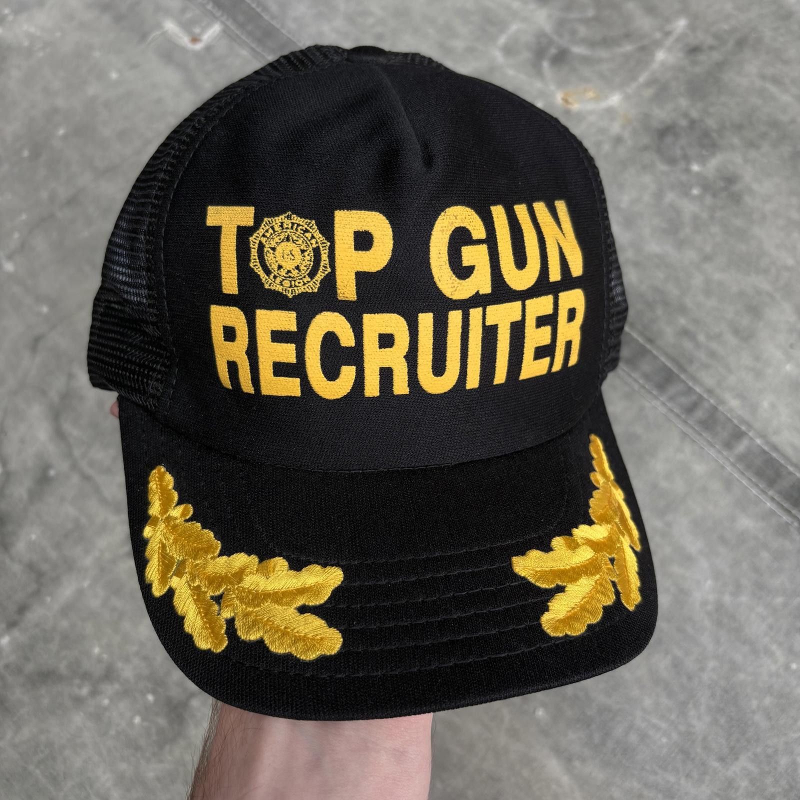 Vintage Vintage 80s Top Gun Recruiter Scrambled Eggs Trucker Hat Size ONE SIZE - 1 Thumbnail