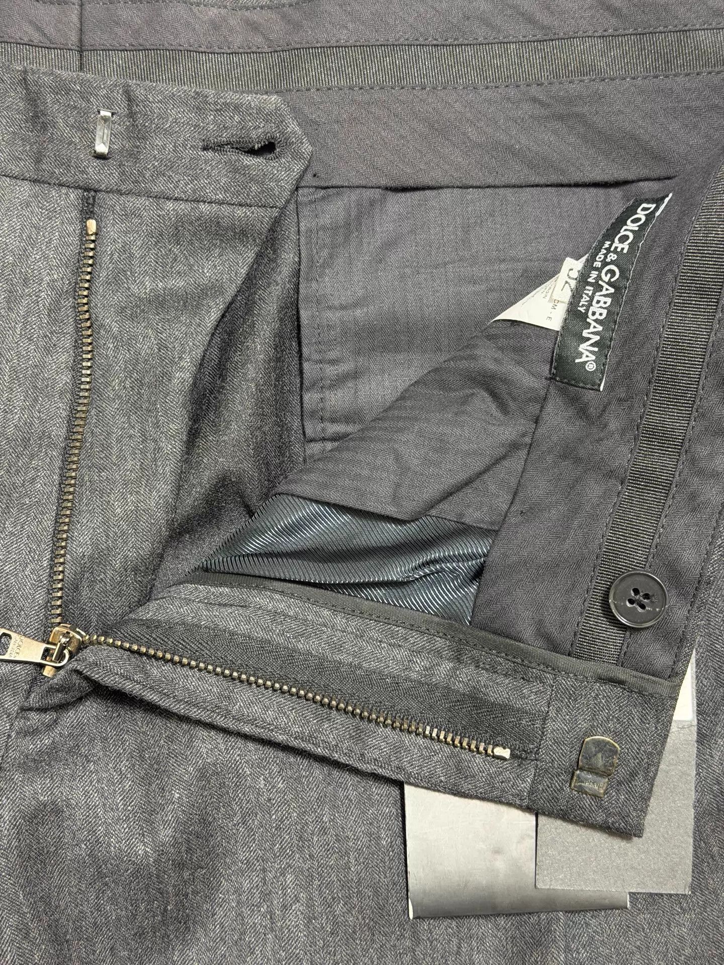 Dolce & Gabbana Dolce&Gabbana Slim Fit Herringbone Wool Trousers 52 Size US 36 / EU 52 - 4 Thumbnail