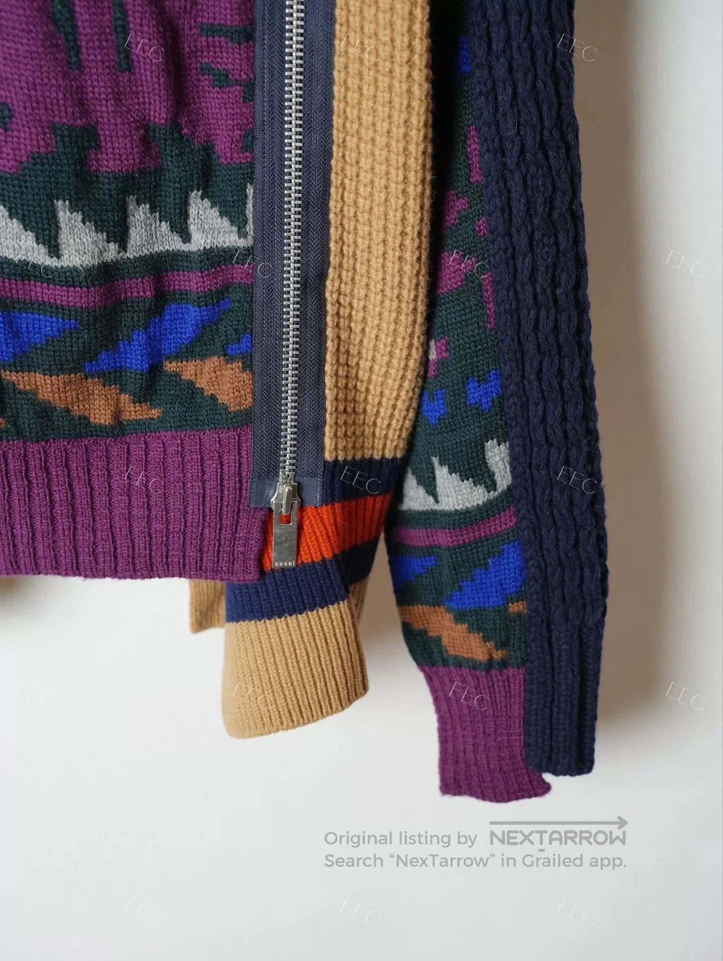 Sacai Sacai Color Block Wool Sweater Jacket. Size M / US 6-8 / IT 42-44 - 5 Thumbnail