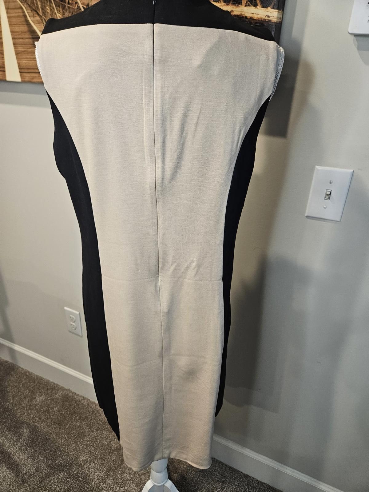 Designer Doncaster Elegant Two-Tone Sleeveless Dress Size L / US 10 / IT 46 - 5 Thumbnail