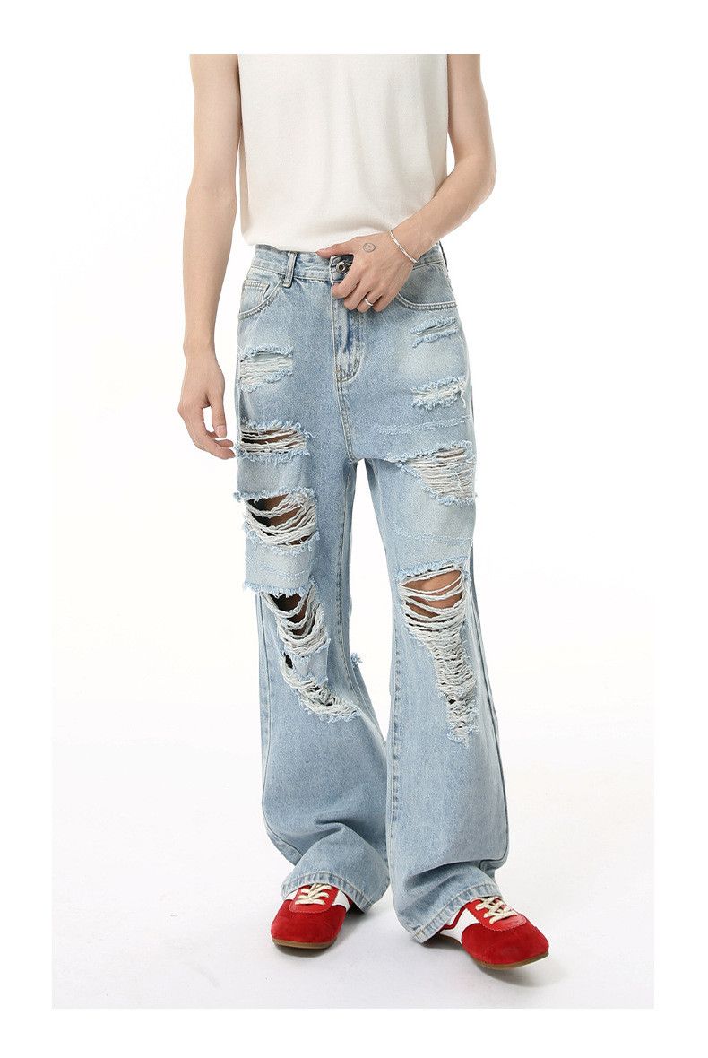 Japanese Brand × Jean Heavy distressed loose ripped casual jeans Size US 32 / EU 48 - 2 Thumbnail