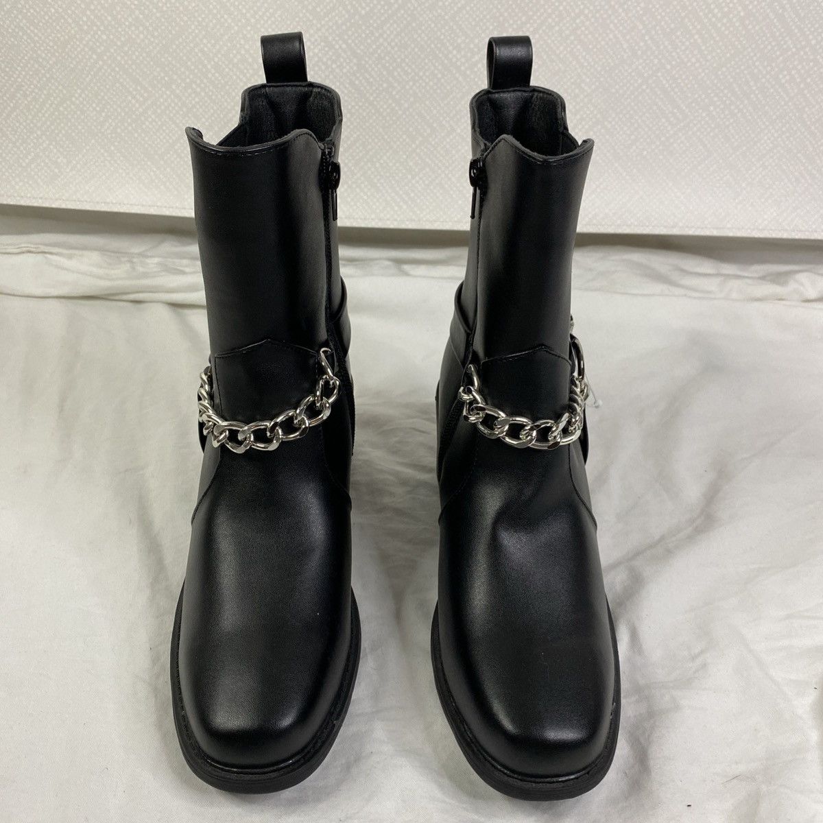Other Pazzle Chain Ankle Boots Womens Black Sz 8.5 Block Heel NWOT Size US 8.5 / IT 38.5 - 3 Thumbnail