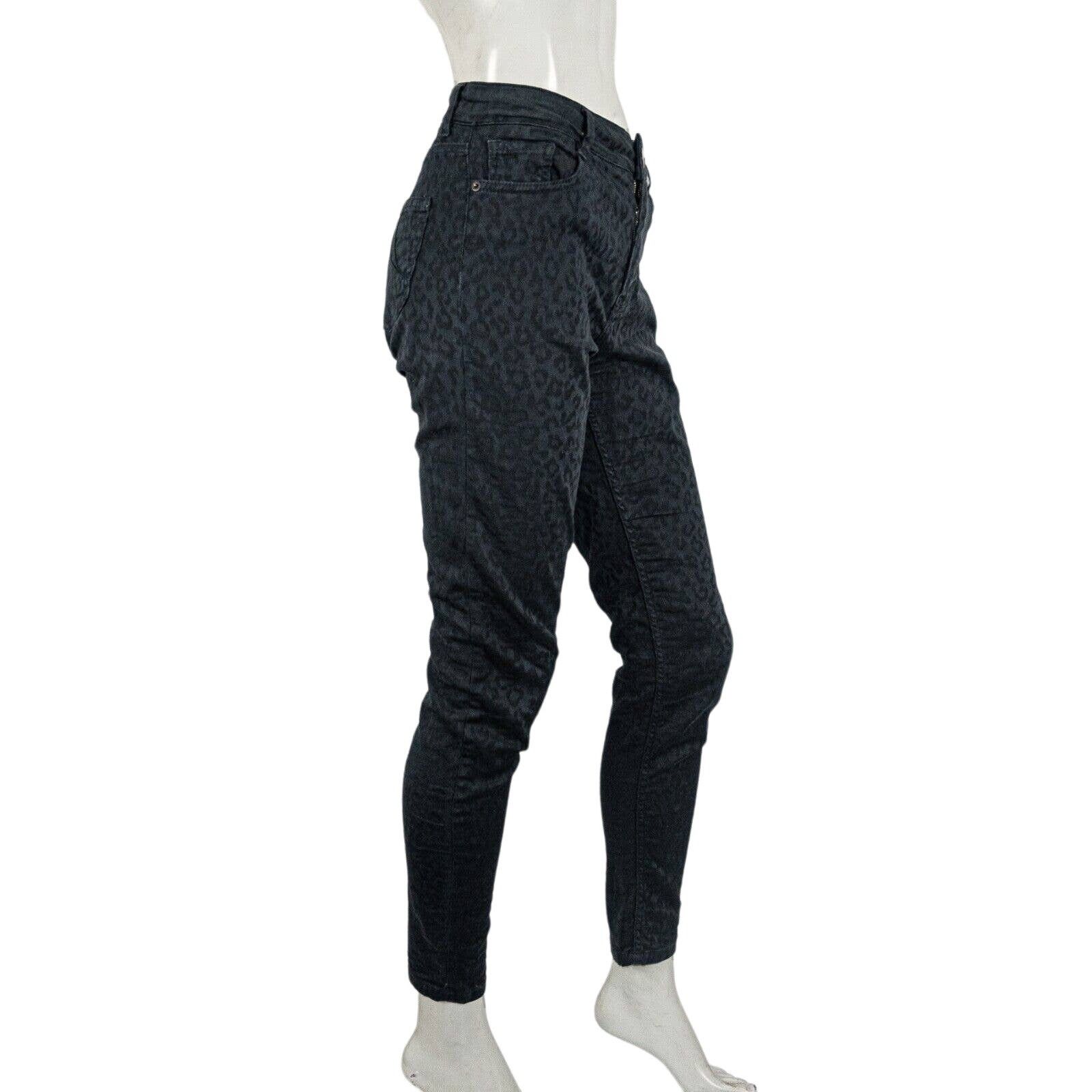 Maje MAJE Black Cheetah print stretch skinny jean pant cotton Size 28" / US 6 / IT 42 - 4 Thumbnail