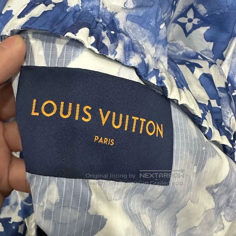 Louis Vuitton Louis Vuitton Blue and white ink full logo slanting zipper Size US M / EU 48-50 / 2 - 3 Thumbnail