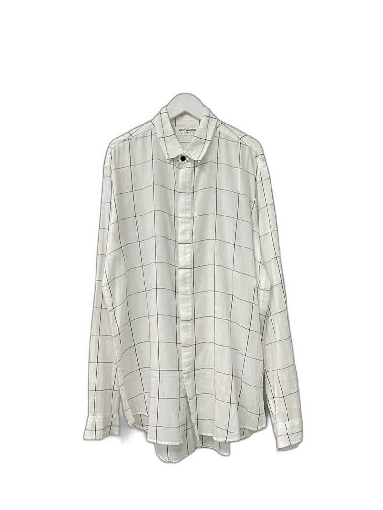 Saint Laurent Paris Saint Laurent Long Sleeve Checkered Shirt-2507 Size US S / EU 44-46 / 1 - 7 Thumbnail