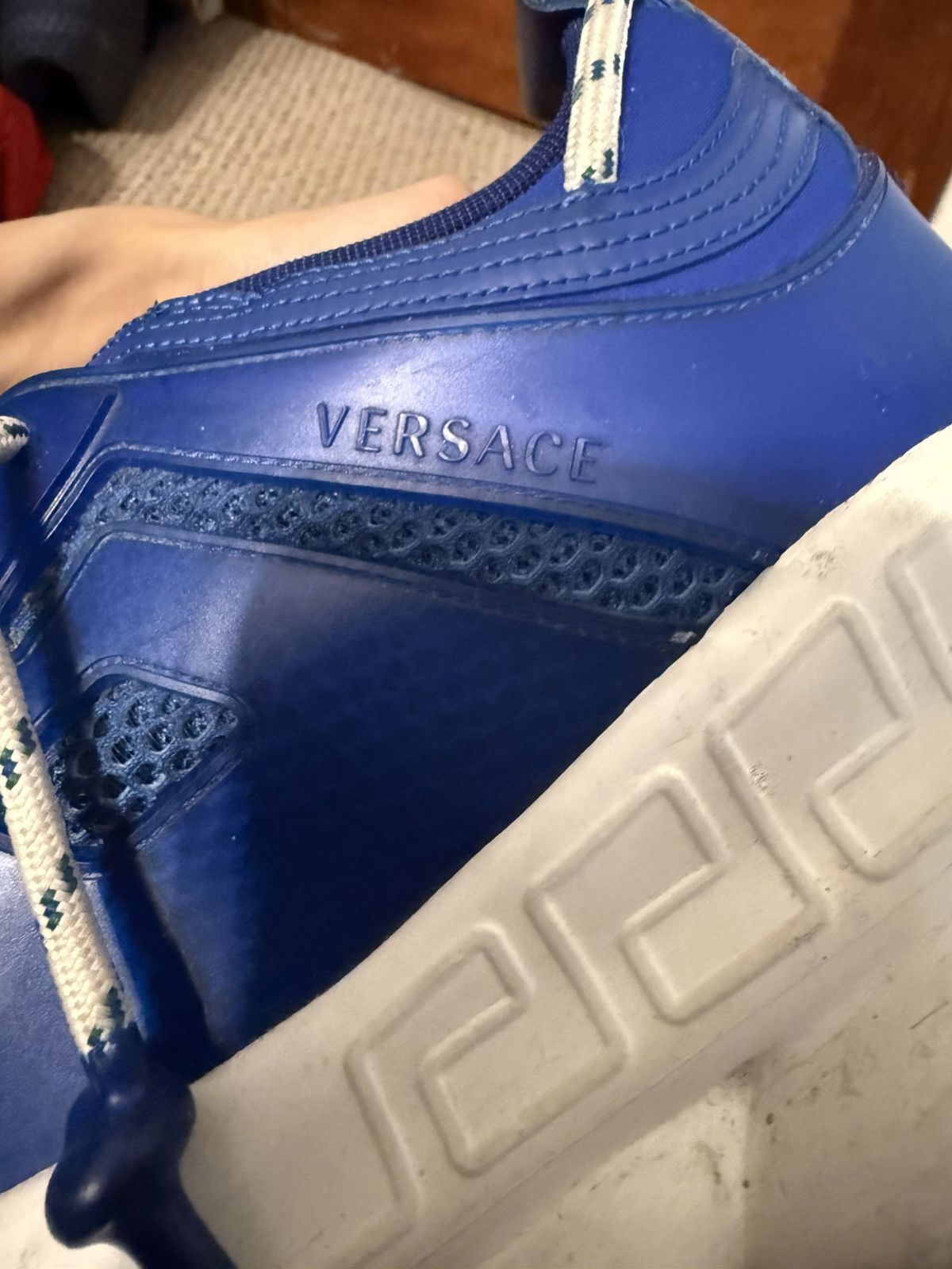 Versace Versace Chain Reaction Mesh Rubber Suede Blue 46 Size US 12 / EU 45 - 6 Thumbnail