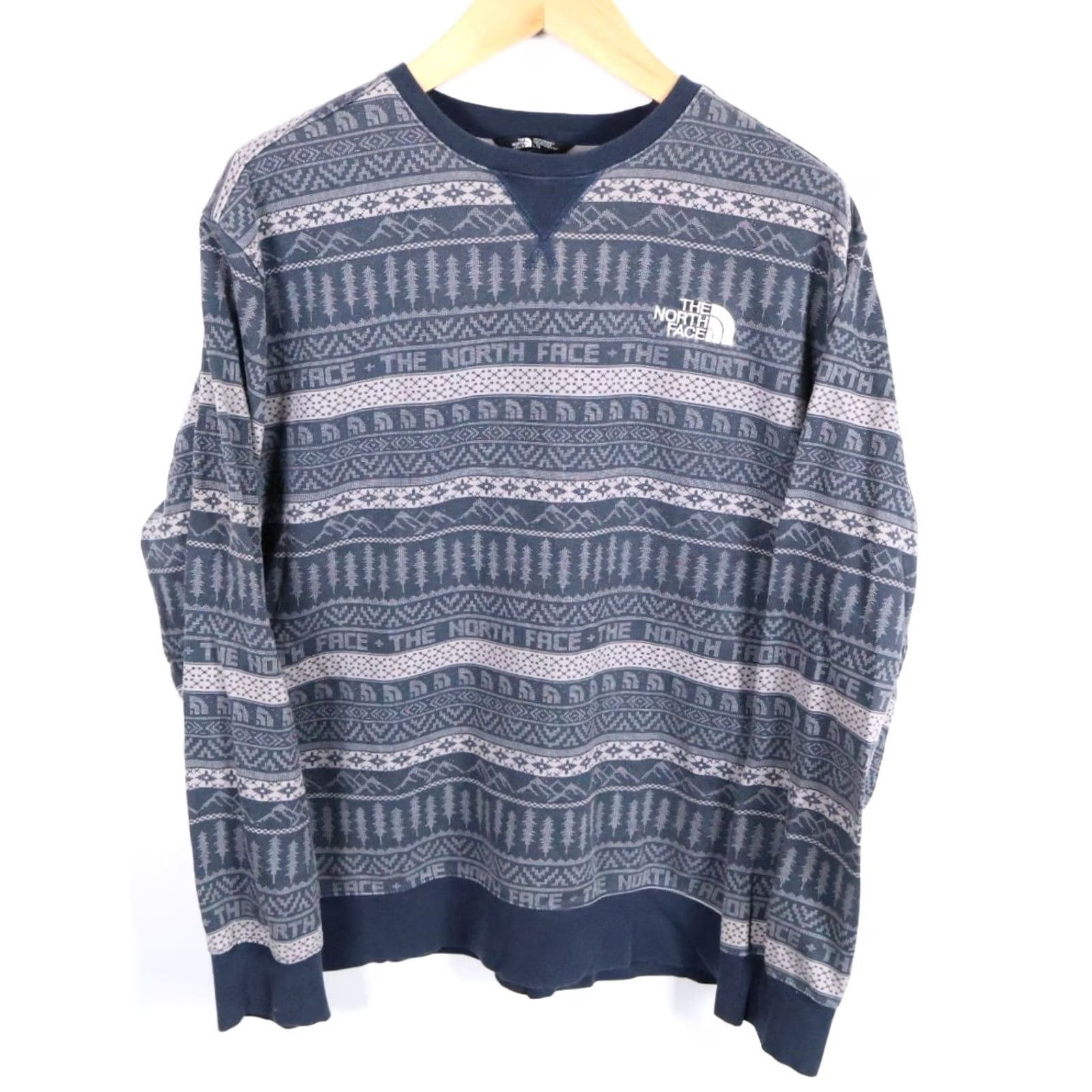 The North Face VINTAGE? No — The North Face Sweatshirt Men L Blue Fair Isle Pattern Embroidered Geometric Size US L / EU 52-54 / 3 - 2 Thumbnail
