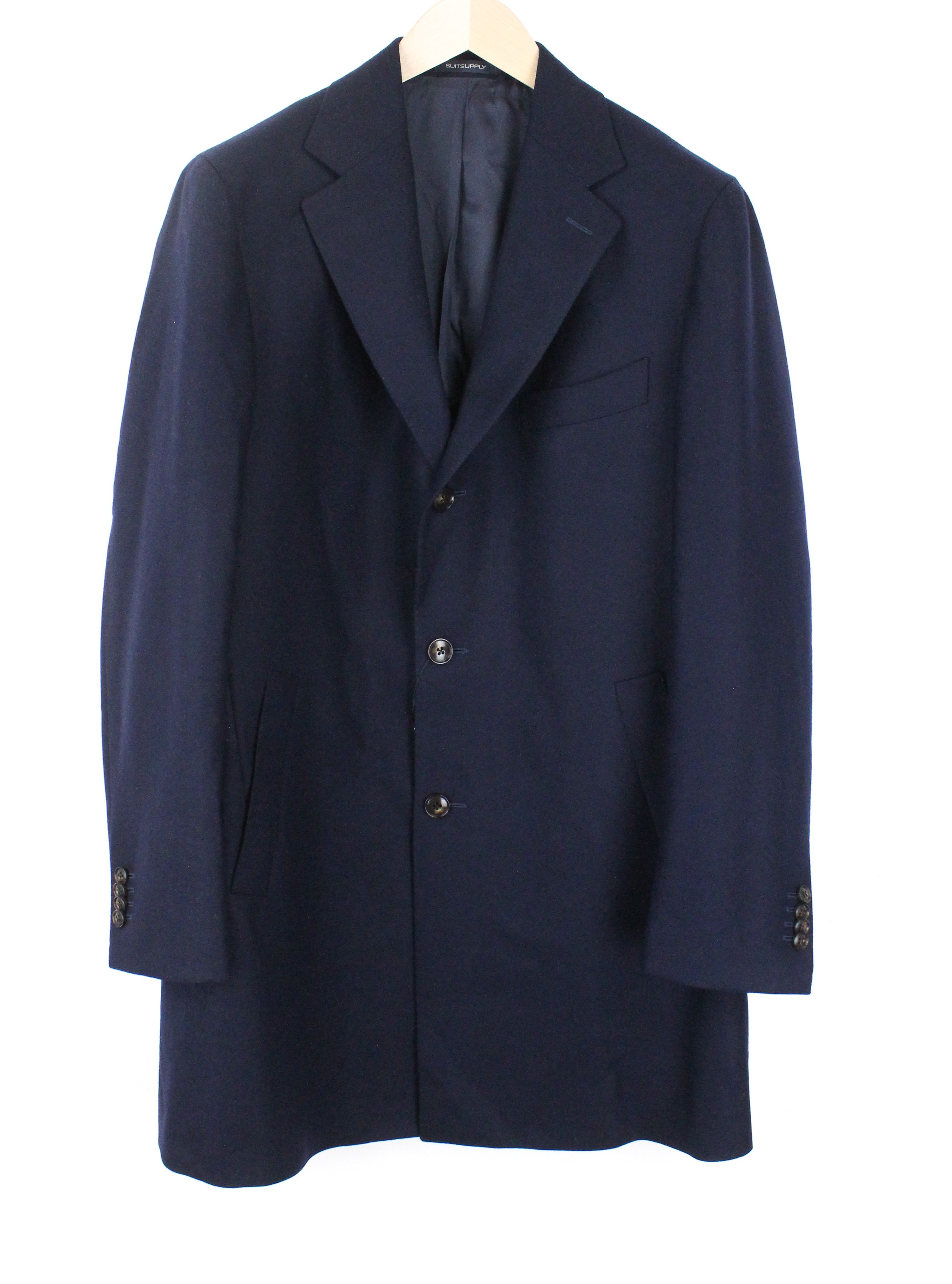 Suitsupply VICENZA UK44S Navy Wool Flannel Coat 66698 Size US L / EU 52-54 / 3 - 1 Thumbnail