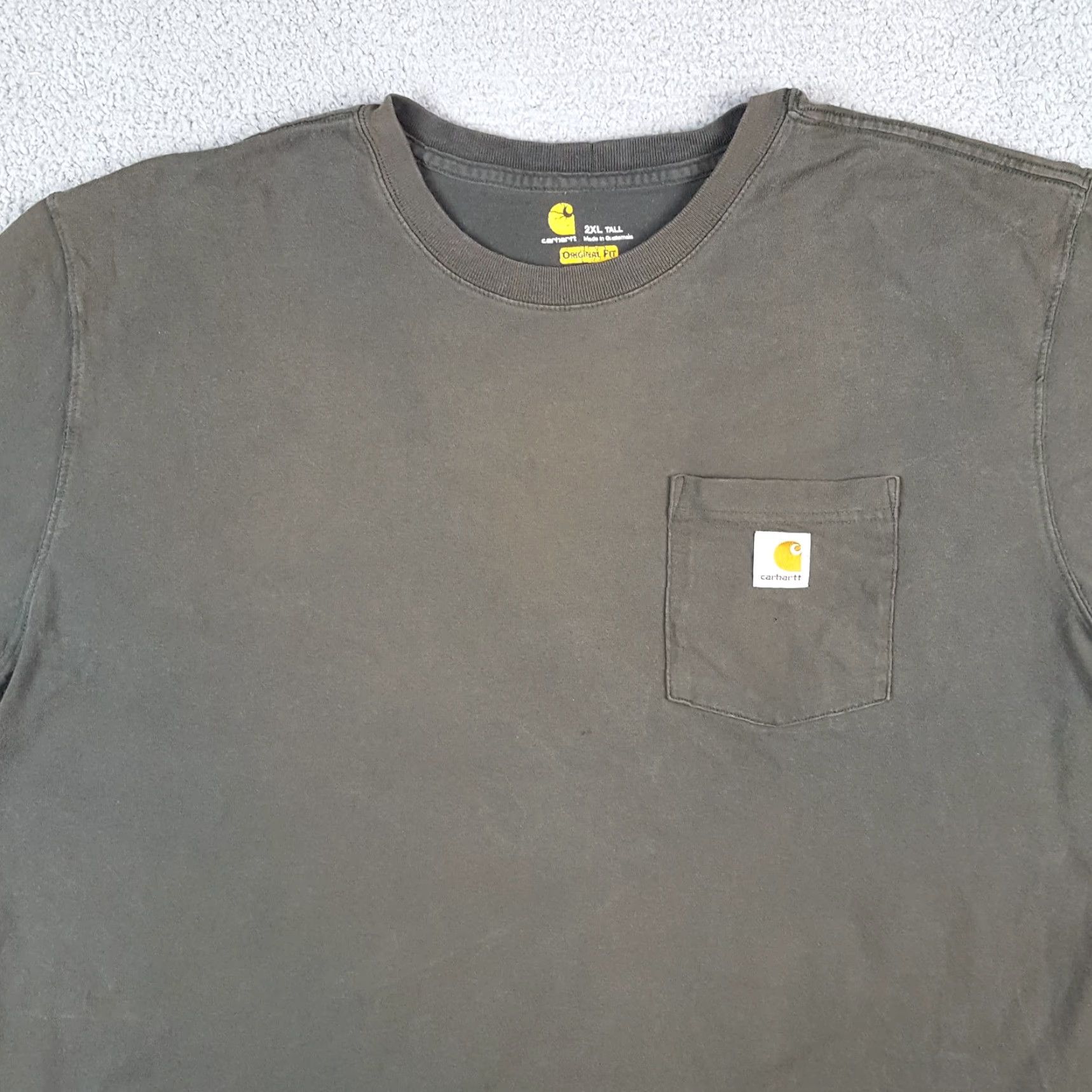 Carhartt VINTAGE Carhartt Pocket Tee Mens 2XLT T-Shirt Black Gray Short Sleeve Crew Neck Workwear 90s Grunge Vintage Y2K Skater Size US XXL / EU 58 / 5 - 2 Thumbnail