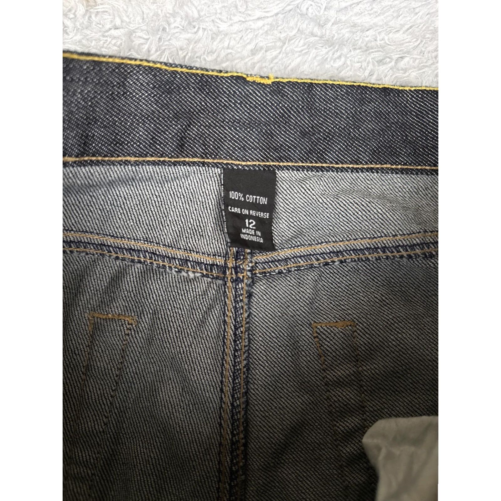 Denime New York Jeans Women’s 12 Dark Wash Denim Straight Leg 31x31 100% Cotton Blue Size 34" / US 12 / IT 48 - 6 Thumbnail