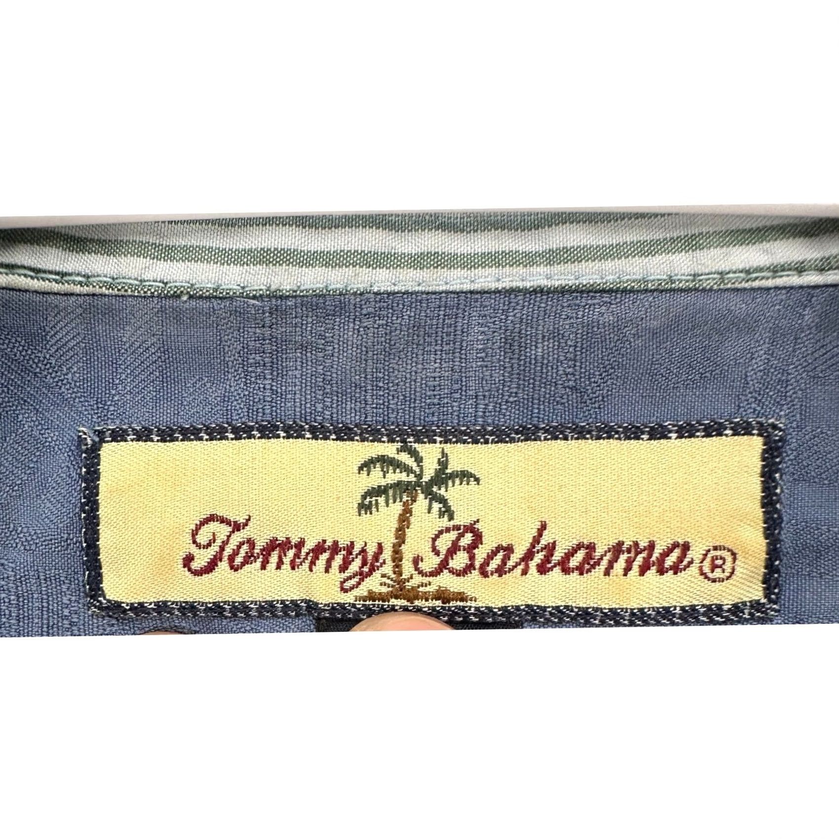 Tommy Bahama Tommy Bahama Mens Button Up Shirt Large Blue Striped Silk Pockets Short Sleeve Size US L / EU 52-54 / 3 - 5 Thumbnail