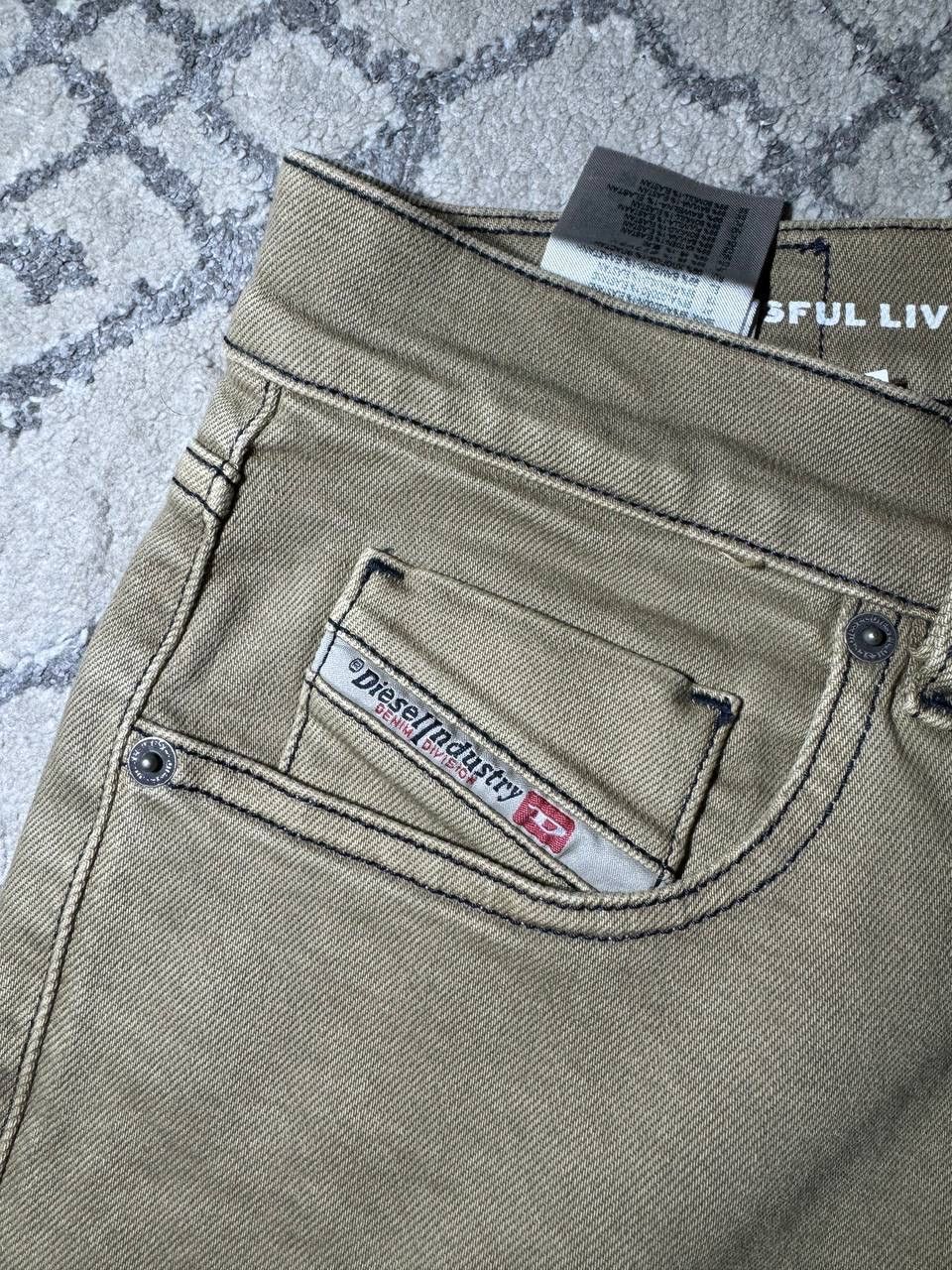 Diesel × Japanese Brand × Vintage Diesel Vintage Japanese Streetwear y2k Beige Denim Jeans Size US 32 / EU 48 - 7 Thumbnail