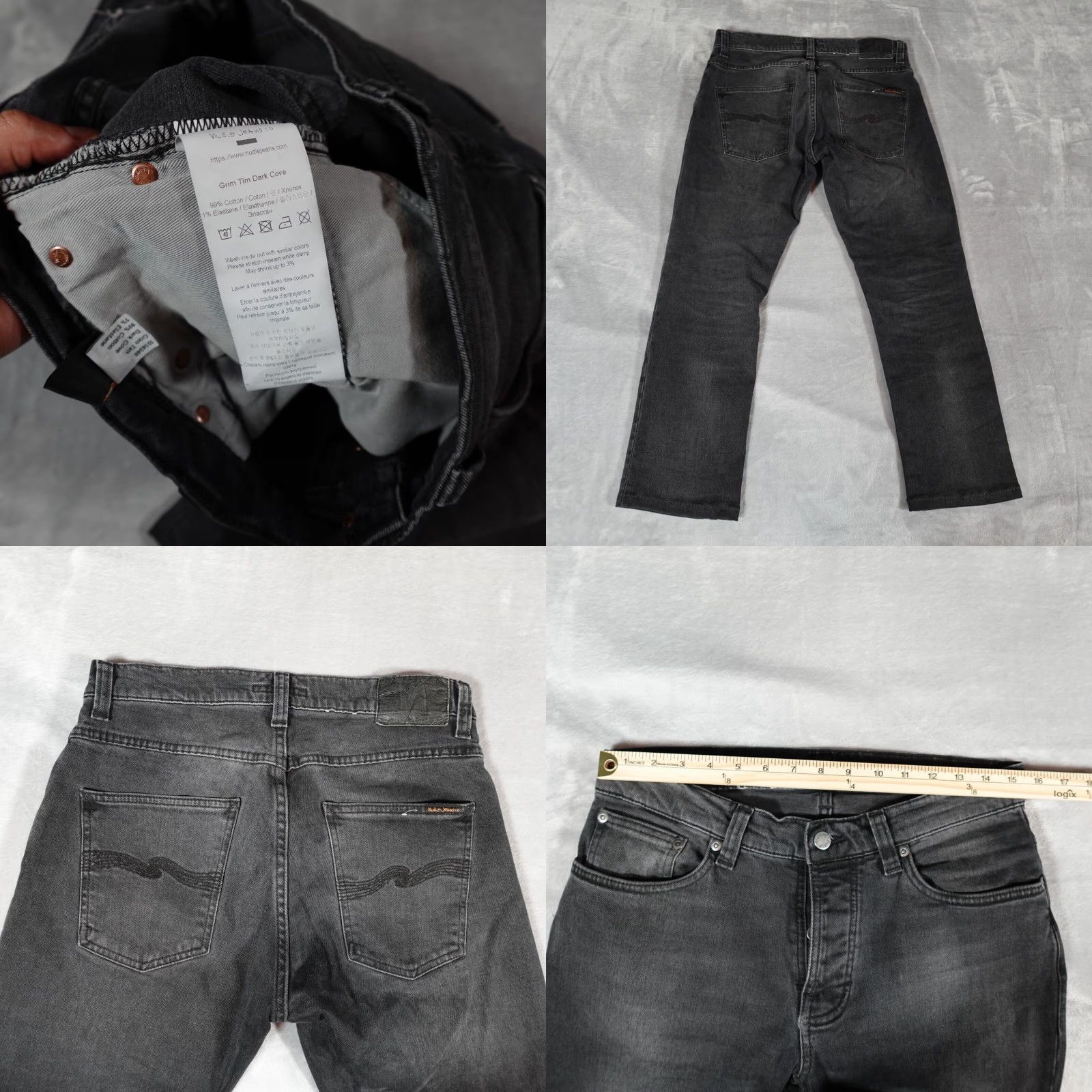 Nudie Jeans Nudie Jeans Grim Tim Gray Skinny Jeans Womens 30 Waist 24.5 Inseam Mid Rise Button Fly Size 30" / US 8 / IT 44 - 8 Thumbnail