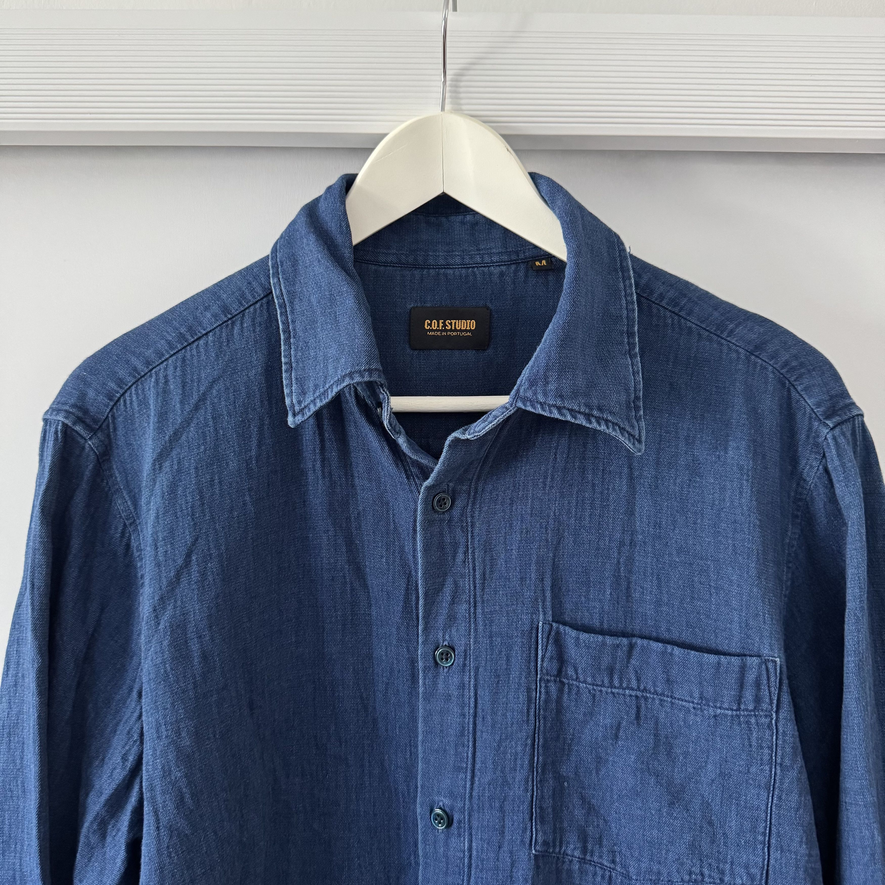 C.O.F. Studio Men's C.O.F Studio Denim Cotton Blue Shirt Size M Size US M / EU 48-50 / 2 - 4 Thumbnail