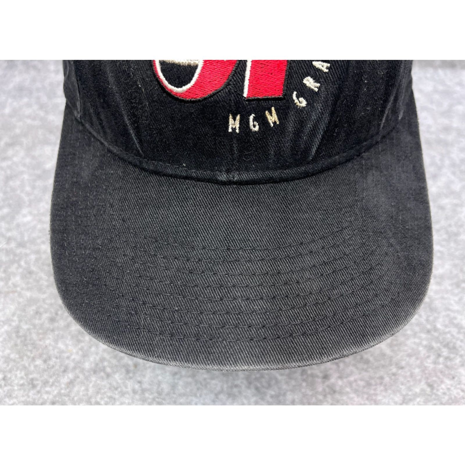 Vintage MGM Grand Hat Cap Strap Back Adult One Size Black 100% Cotton Studio 54 Las Vegas Casino Size ONE SIZE - 3 Thumbnail