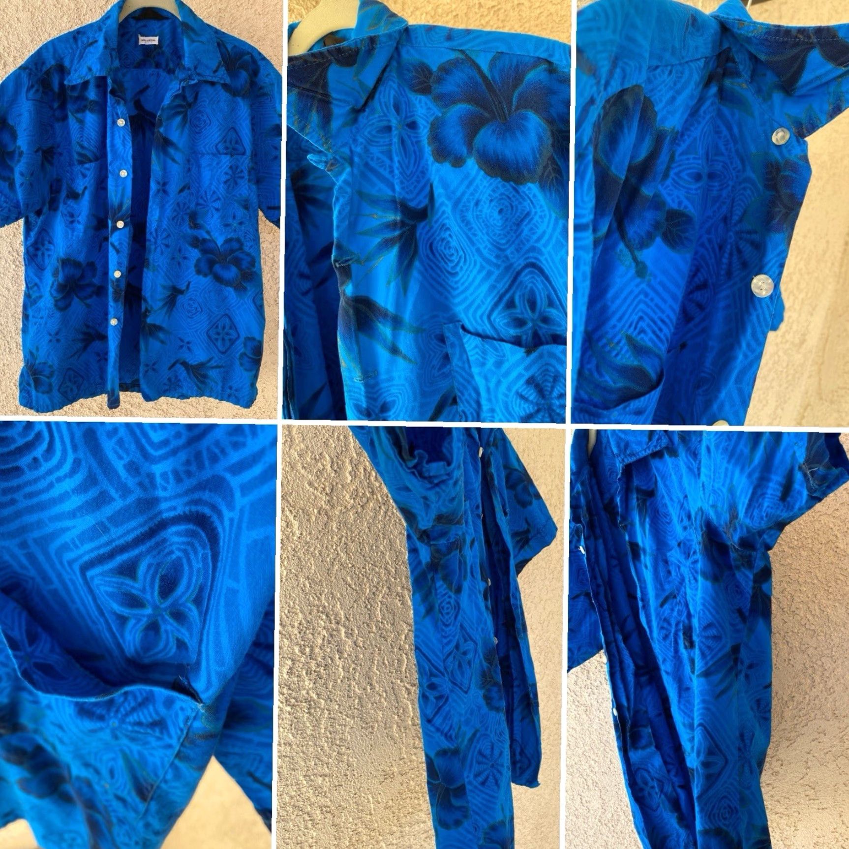Sears VINTAGE Sears Hawaiian Shirt Blue Floral Tiki Aloha Cotton Short Sleeve Mens M Size US M / EU 48-50 / 2 - 5 Thumbnail