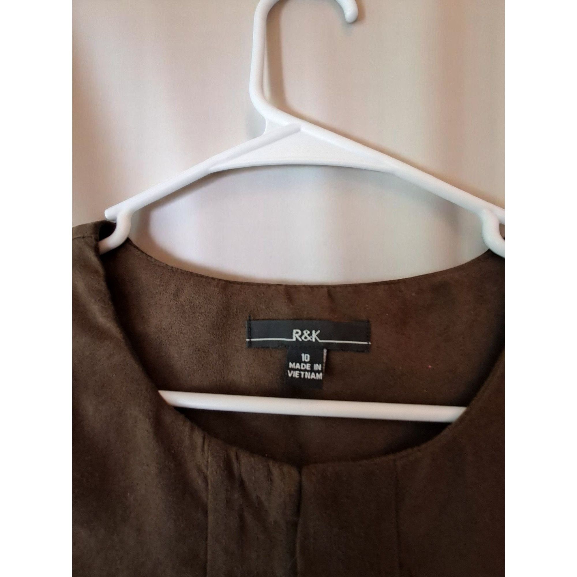 Designer R & K Originals Women's Brown Faux Suede Jacket – Size 10, N Size L / US 10 / IT 46 - 10 Thumbnail