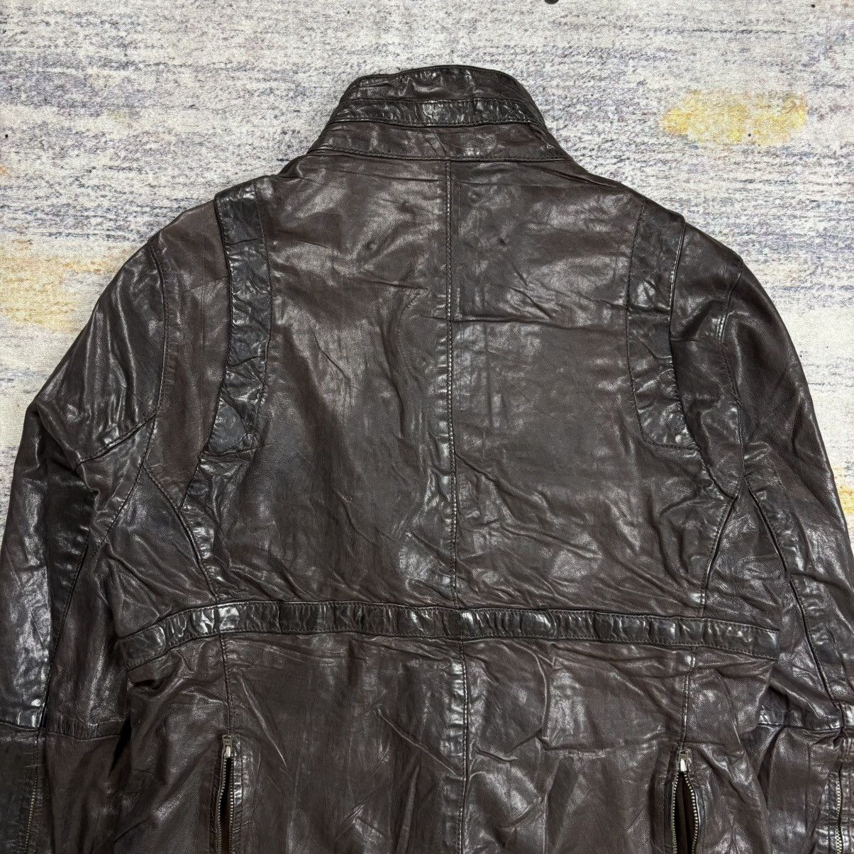 Isamu Katayama Backlash Designworks wrinkled leather jacket double zipper Size US M / EU 48-50 / 2 - 7 Thumbnail
