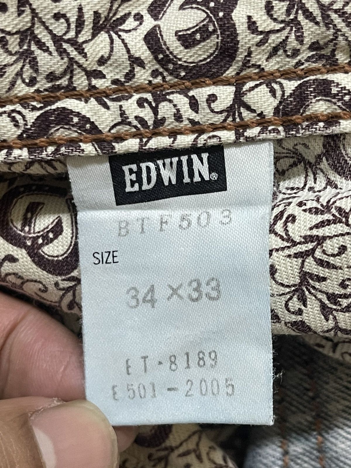 Edwin Vintage Edwin 503 Mud Wash Faded Distress Baggy Jeans Size US 34 / EU 50 - 10 Thumbnail