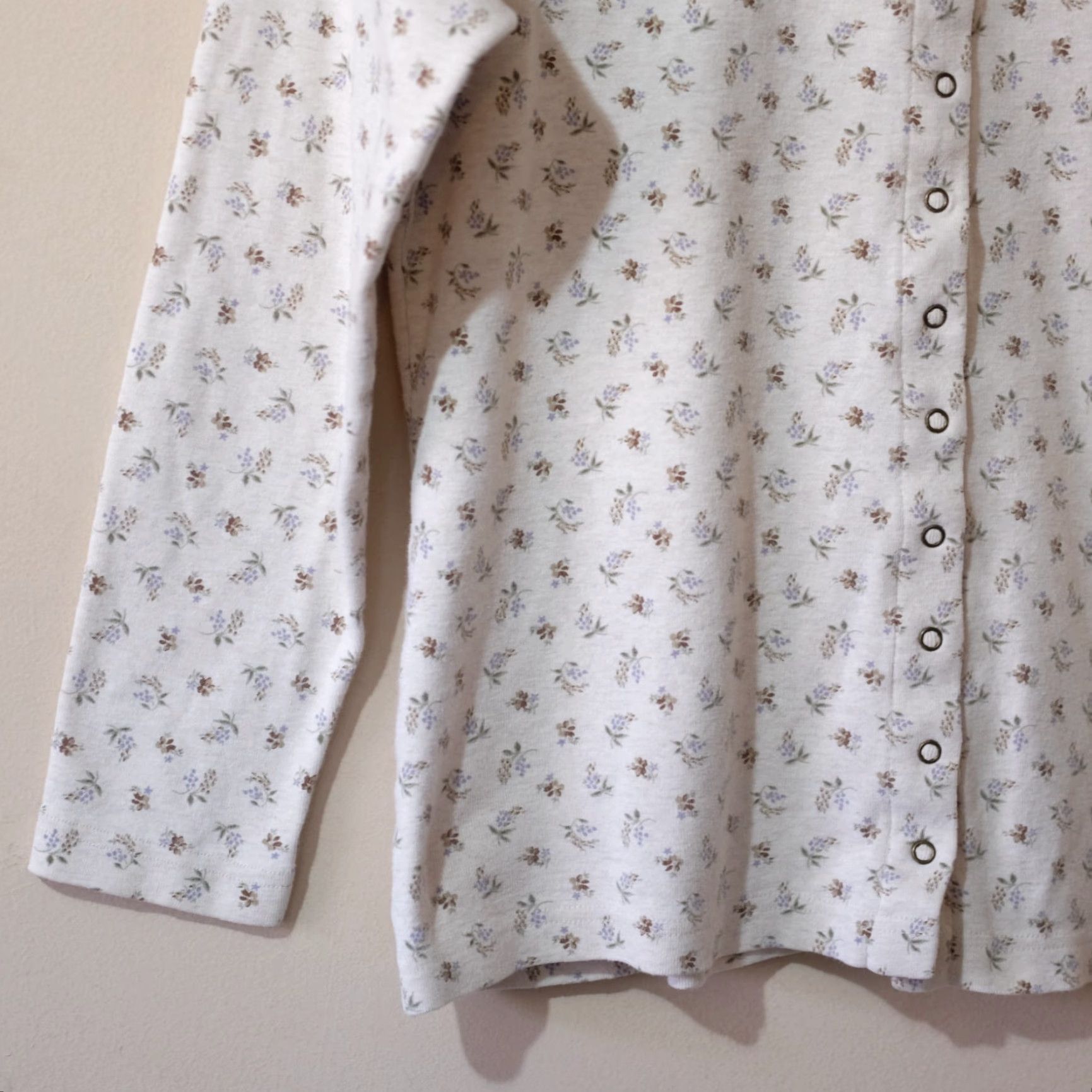Vintage St. Johns Bay Longsleeve Shirt Floral Crew Neck Snap Beige Women's L Size L / US 10 / IT 46 - 3 Thumbnail