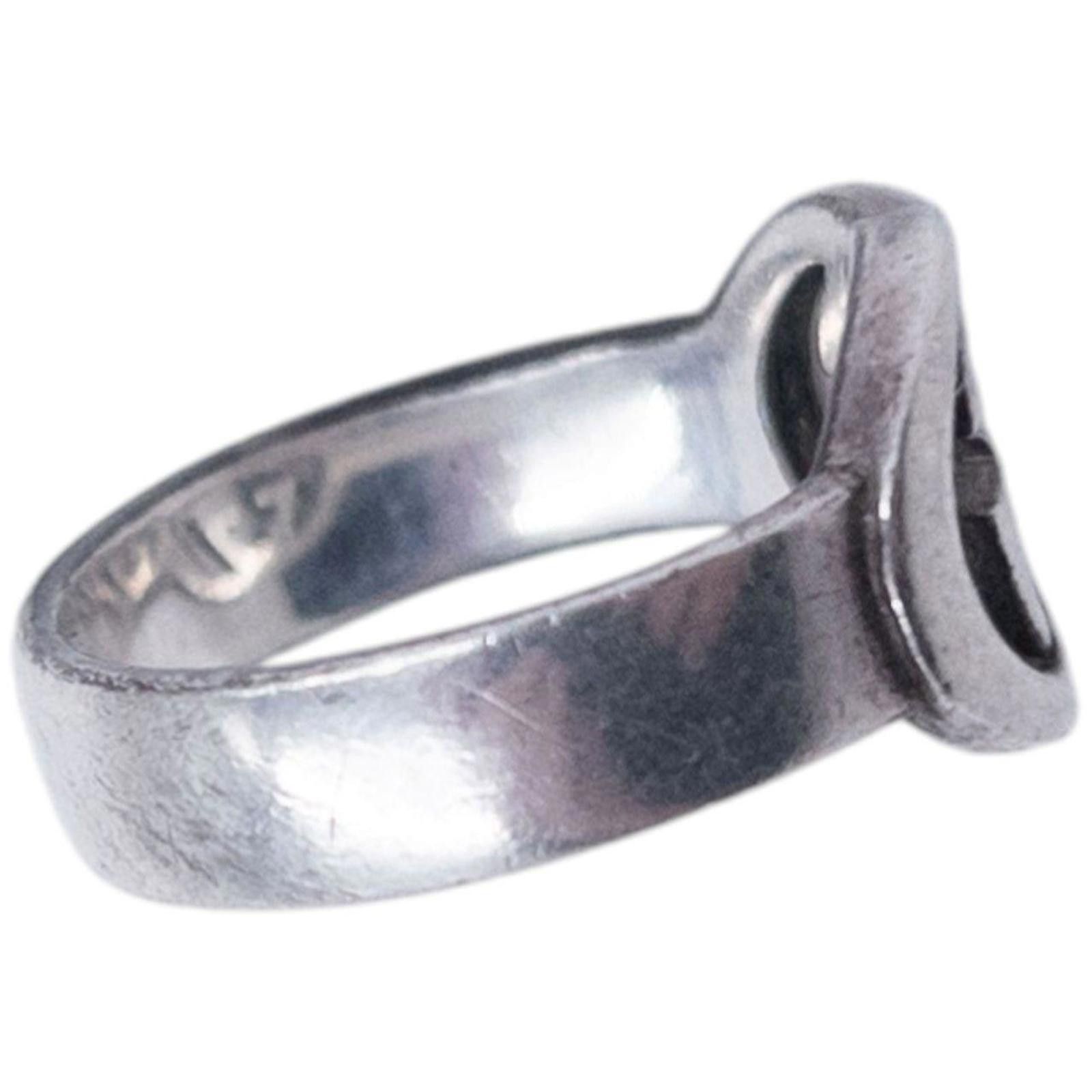 Gucci Vintage 2000s Gucci Silver Logo Ring Size ONE SIZE - 5 Thumbnail