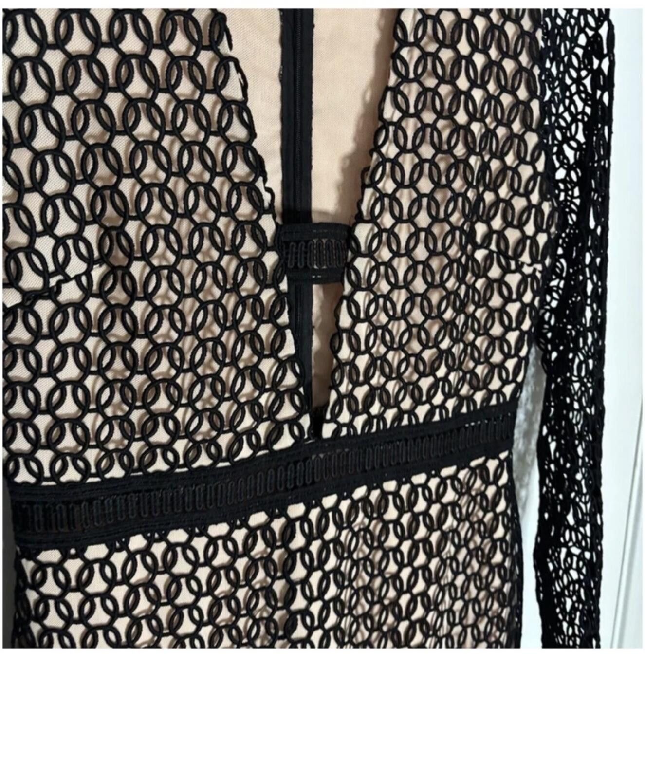 John Elliott ELLIATT Chic Black and Tan Mesh Dress Size L / US 10 / IT 46 - 6 Thumbnail