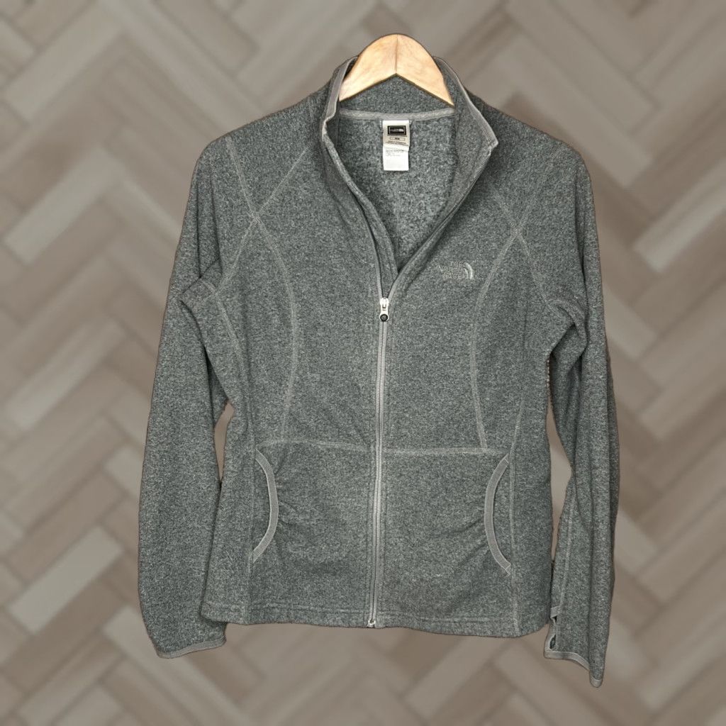The North Face VINTAGE The North Face TKA 100 Womens Gray Full Zip Pocket Fleece Athletic Jacket Size M / US 6-8 / IT 42-44 - 1 Thumbnail