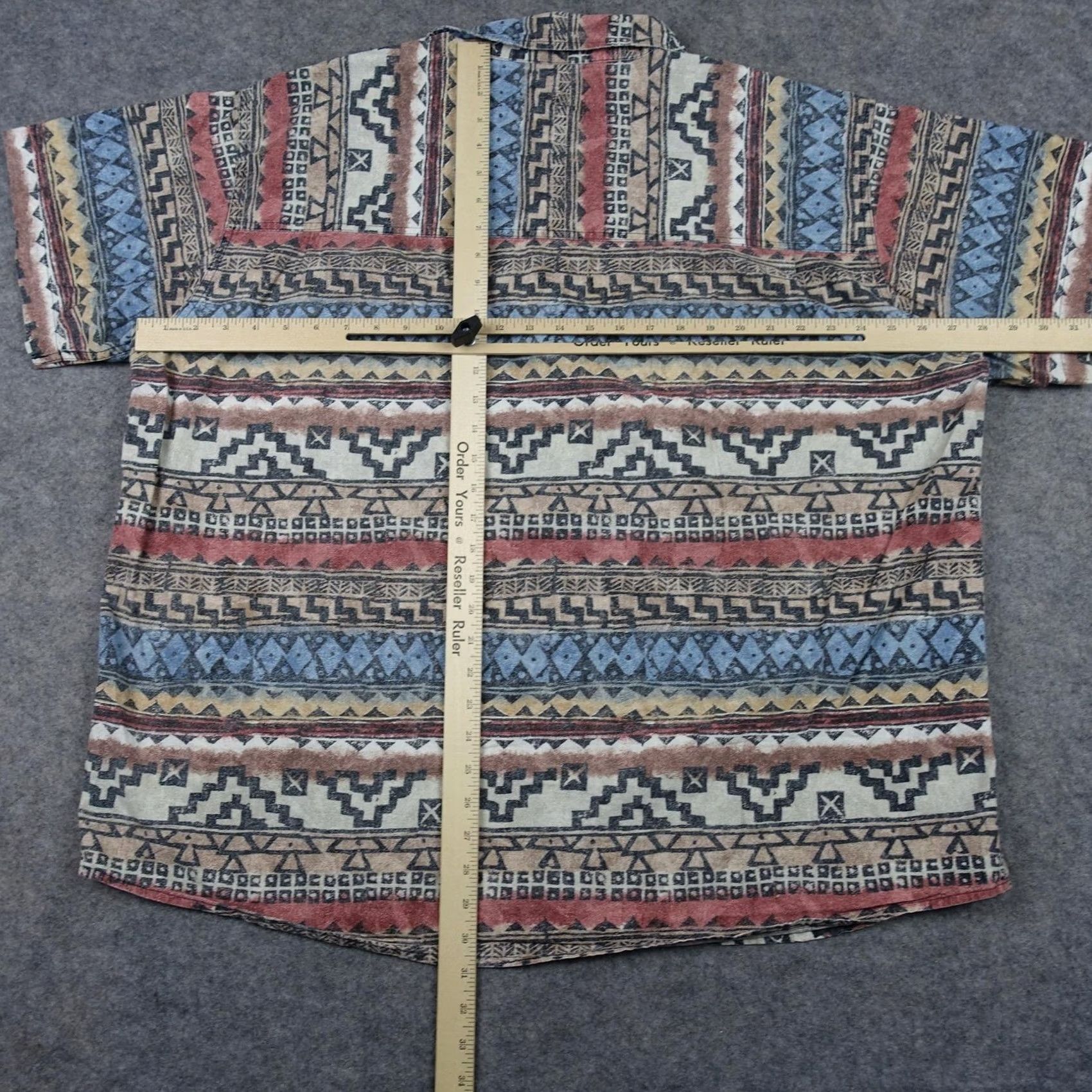 Marcs VINTAGE Marc Daniels Shirt Mens 2XL Brown Southwestern Tribal Aztec Short Sleeve Button-Up Collar Point Pockets Geometric Size US XXL / EU 58 / 5 - 5 Thumbnail