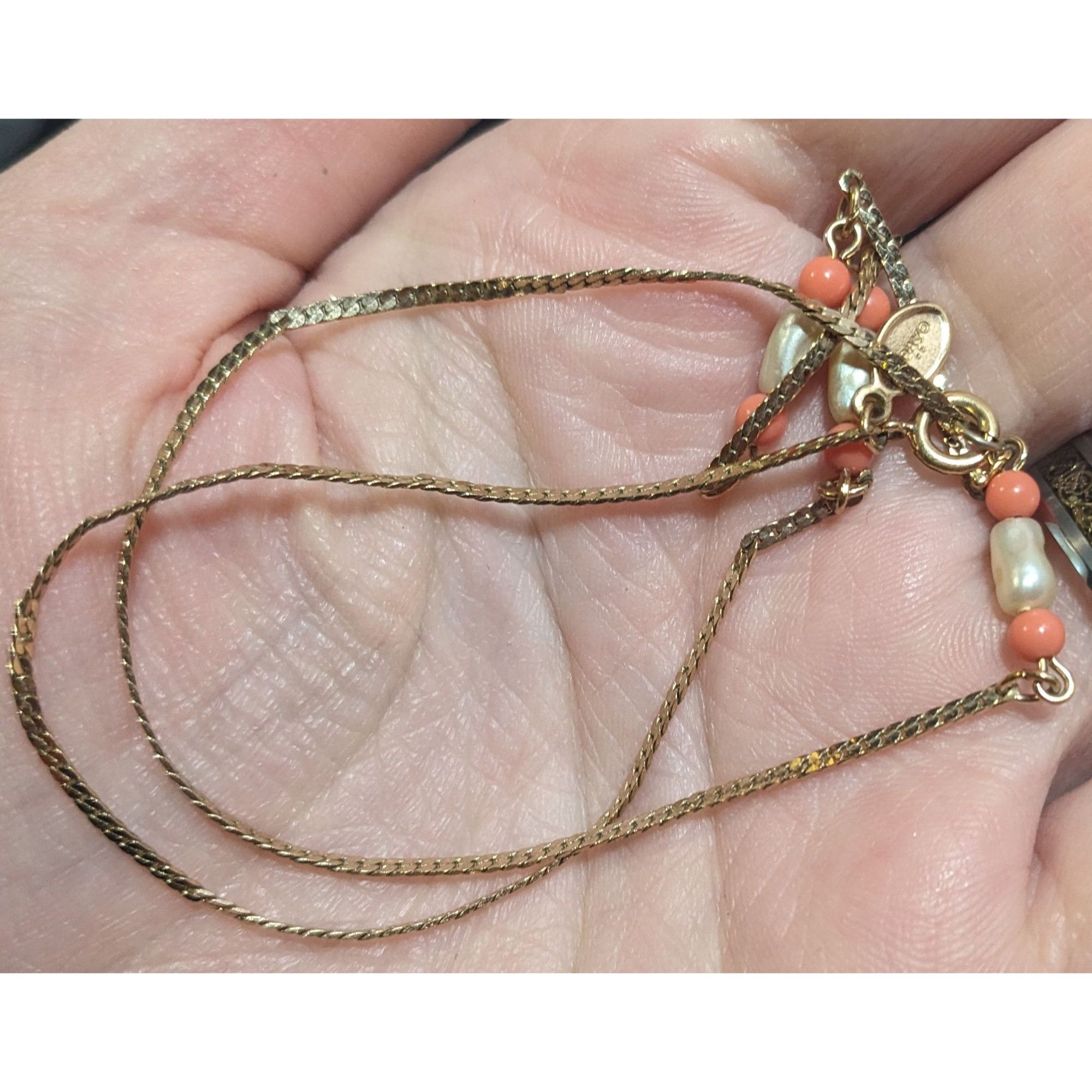 Other Vintage 80s Avon Sea Treasure Faux Pearl And Coral Gold Tone Size ONE SIZE - 7 Thumbnail