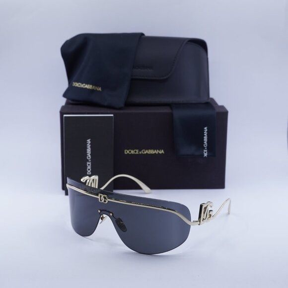 Dolce & Gabbana Dolce & Gabbana DG2320 02/87 Sunglasses Shiny Gold Shield Size ONE SIZE - 10 Thumbnail