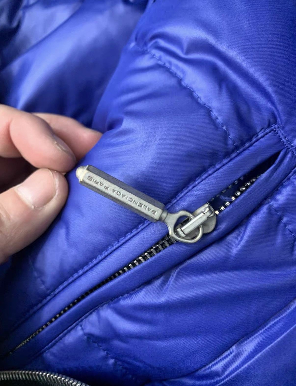 Balenciaga BALENCIAGA Blue Wool Coat with Calfskin Panels Size US XL / EU 56 / 4 - 7 Thumbnail