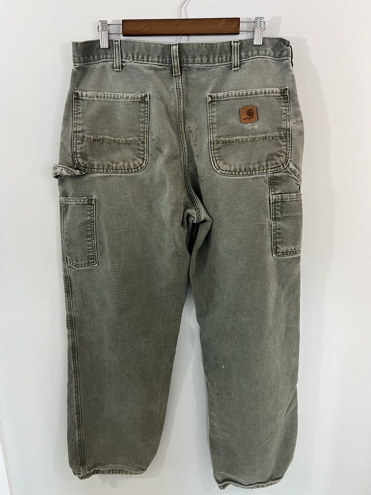 Carhartt Sun Faded Thrashed Carhartt Olive Work Pants Size US 36 / EU 52 - 6 Thumbnail
