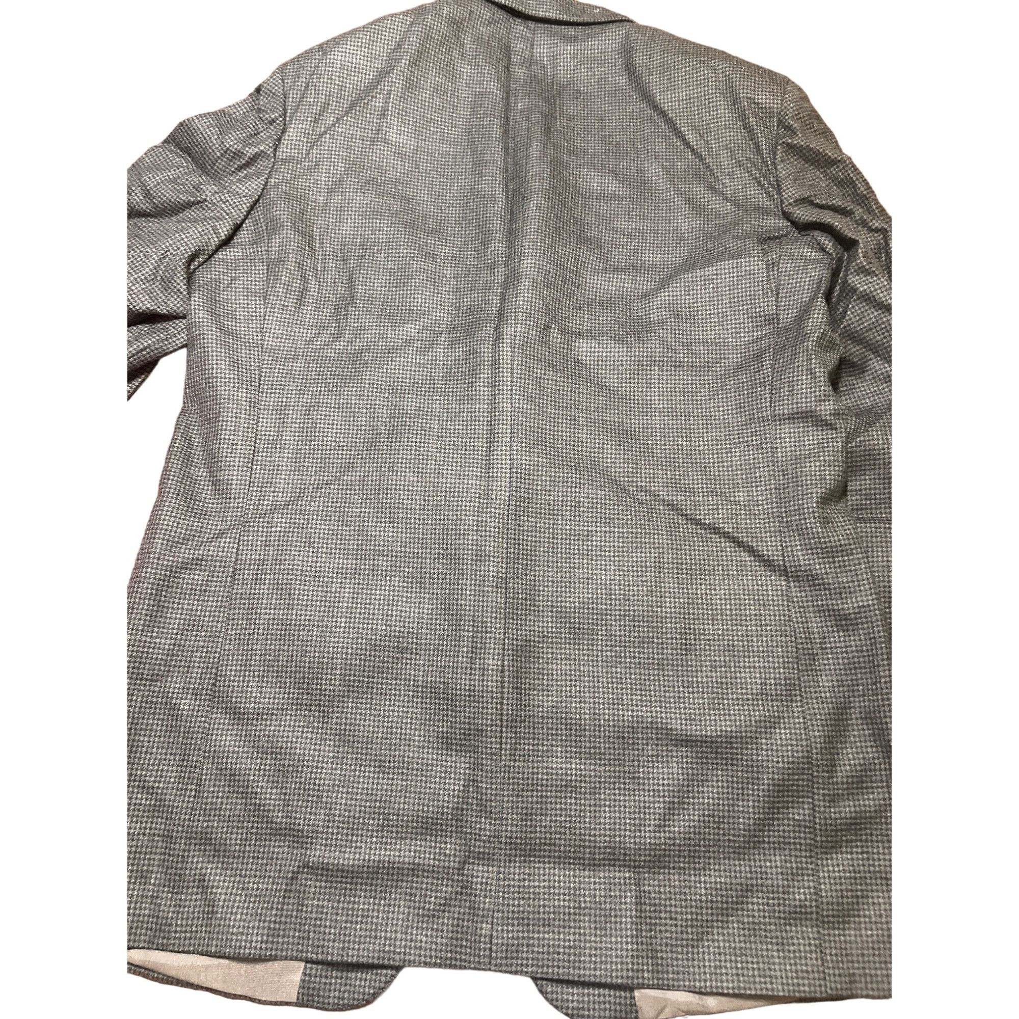 Oscar De La Renta Oscar De La Renta Mens Grey 42L Blazer 100% Lambswool 2 Butt Size 42L - 4 Thumbnail