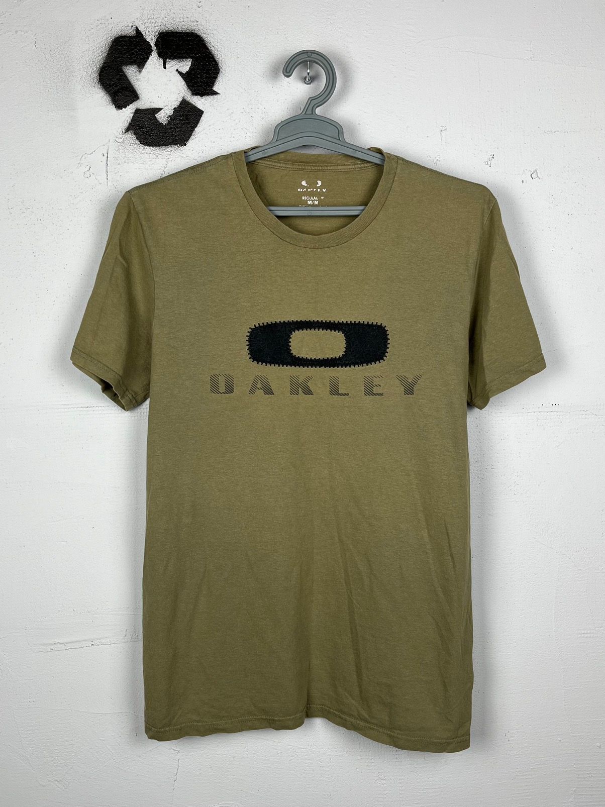 Pre-owned Oakley X Vintage Oakley Spellout Tshirt In Black