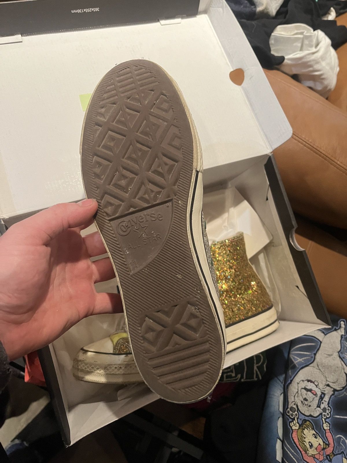 Converse × JW Anderson Jw Anderson Sparkle Converse (Gold/Silver) Size US 11 / EU 44 - 2 Thumbnail