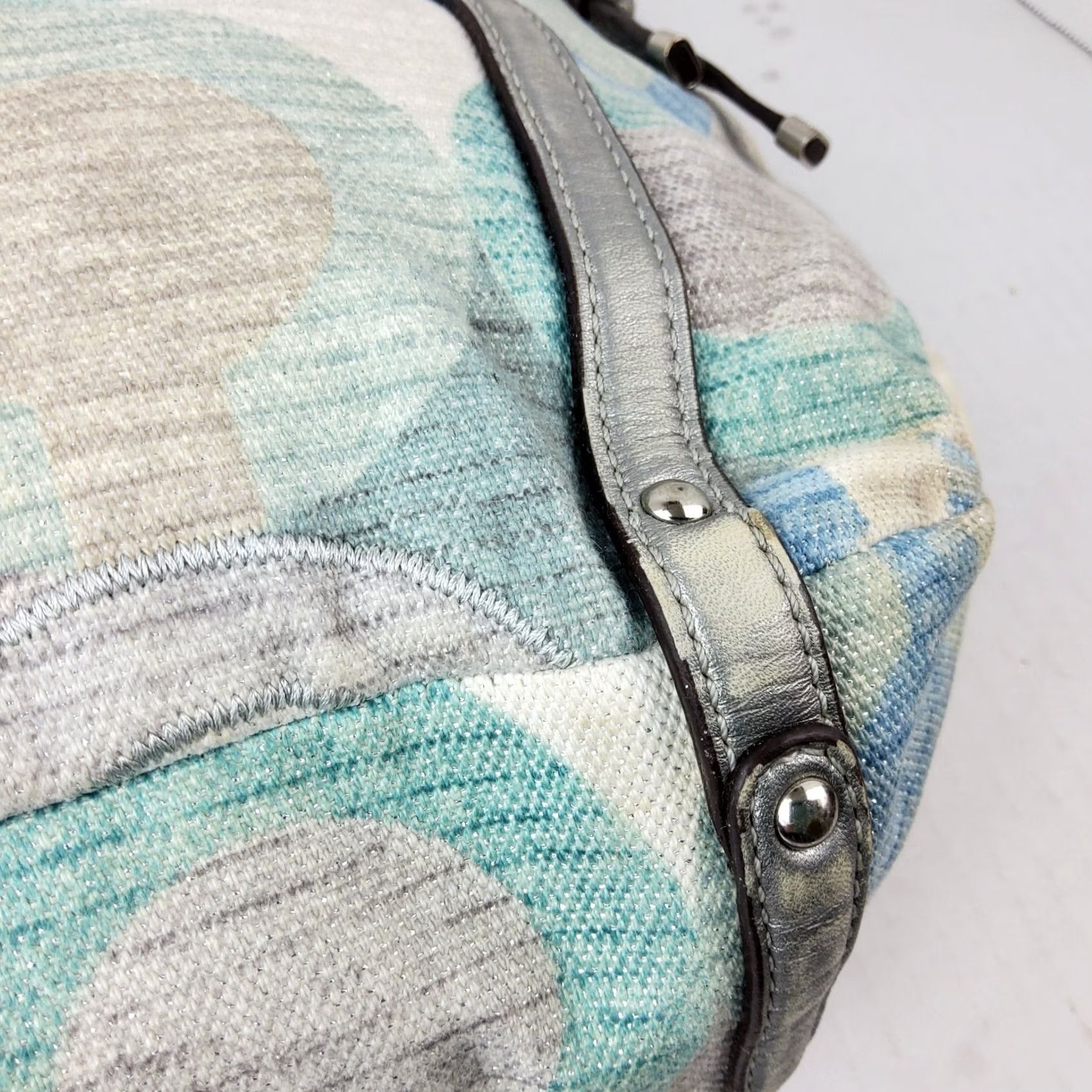 Coach Coach Audrey Metallic Graphic Op Art Cinched Tote 19573 Shoulder Handbag Purse Women Sat in Multi-Color Size ONE SIZE - 7 Thumbnail