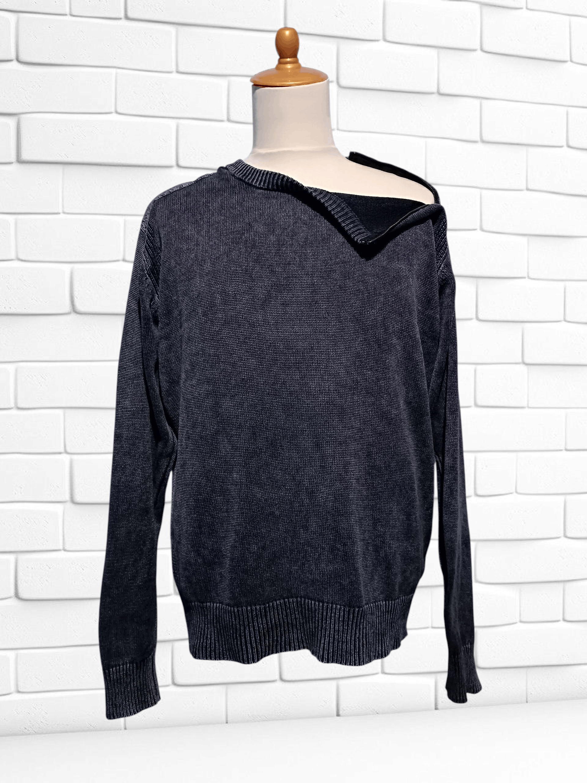 Japanese Brand Niko And... Black Acid Wash Ribbed Knit Jumper Size US XL / EU 56 / 4 - 1 Thumbnail