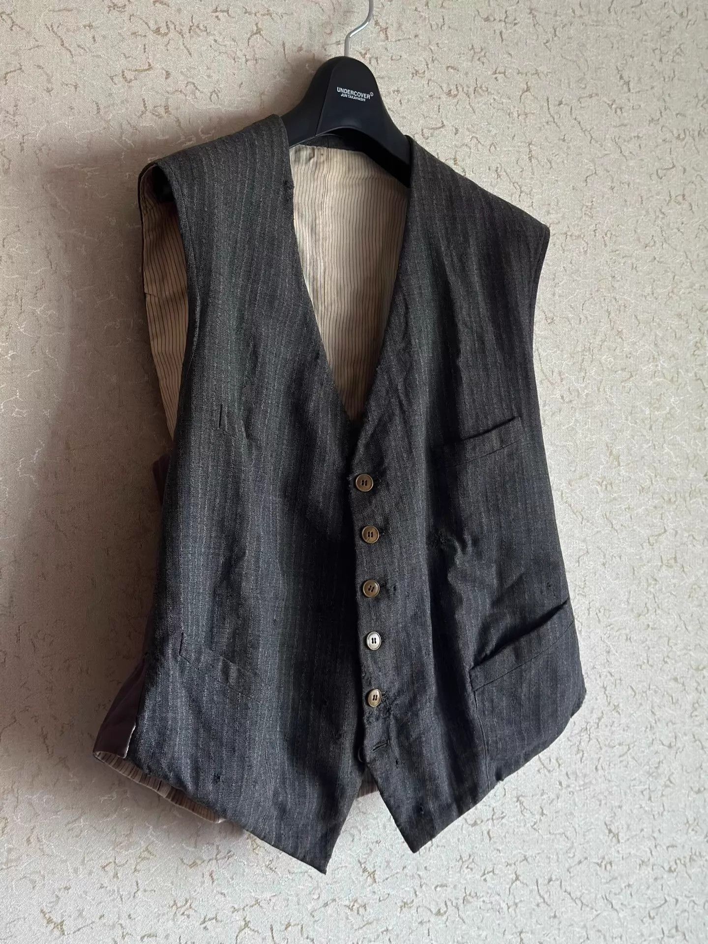 Vintage French Vintage 50s Wool Ragged Vest Size US S / EU 44-46 / 1 - 2 Thumbnail