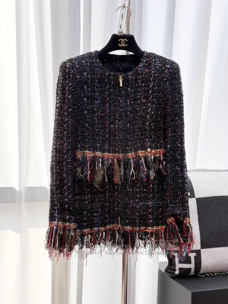 Chanel Chanel Black and gold mixed color checkered tassel woven z Size XXS / US 00 / IT 34 - 1 Thumbnail