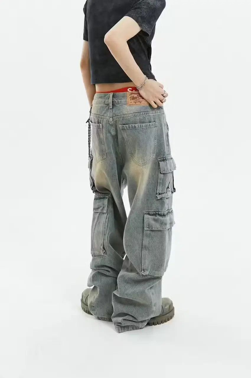 Designer × Japanese Brand Faded blue y2k baggy cargo hiphop pants Size US 30 / EU 46 - 3 Thumbnail