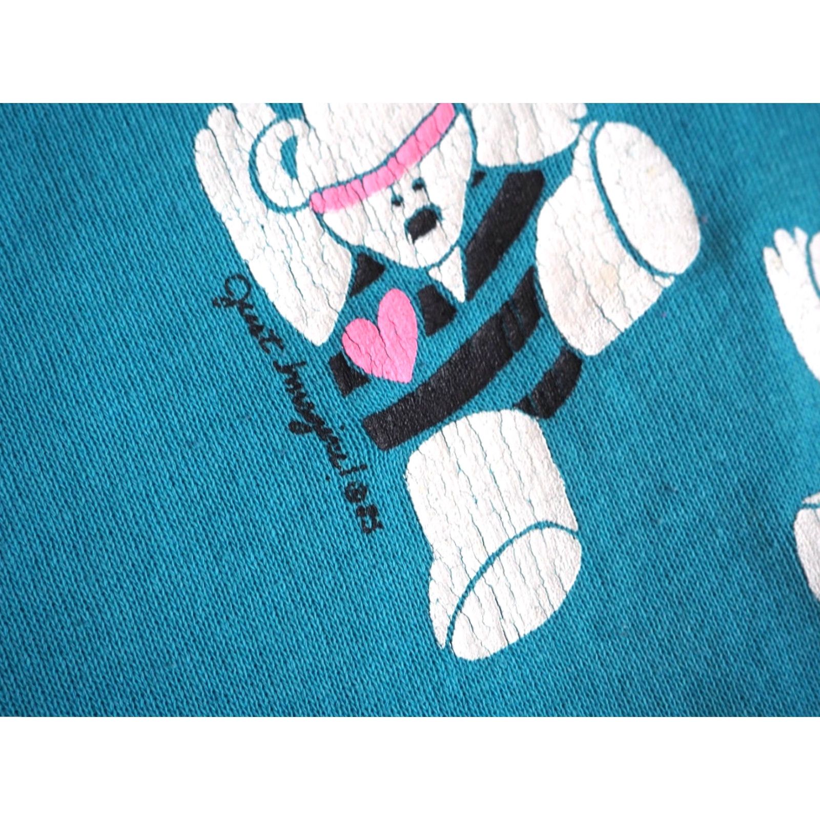 Jerzees VTG Jerzee Sweatshirt Pullover Raglan 80s Graphic Print Blue Distress L Mens Size US L / EU 52-54 / 3 - 6 Thumbnail