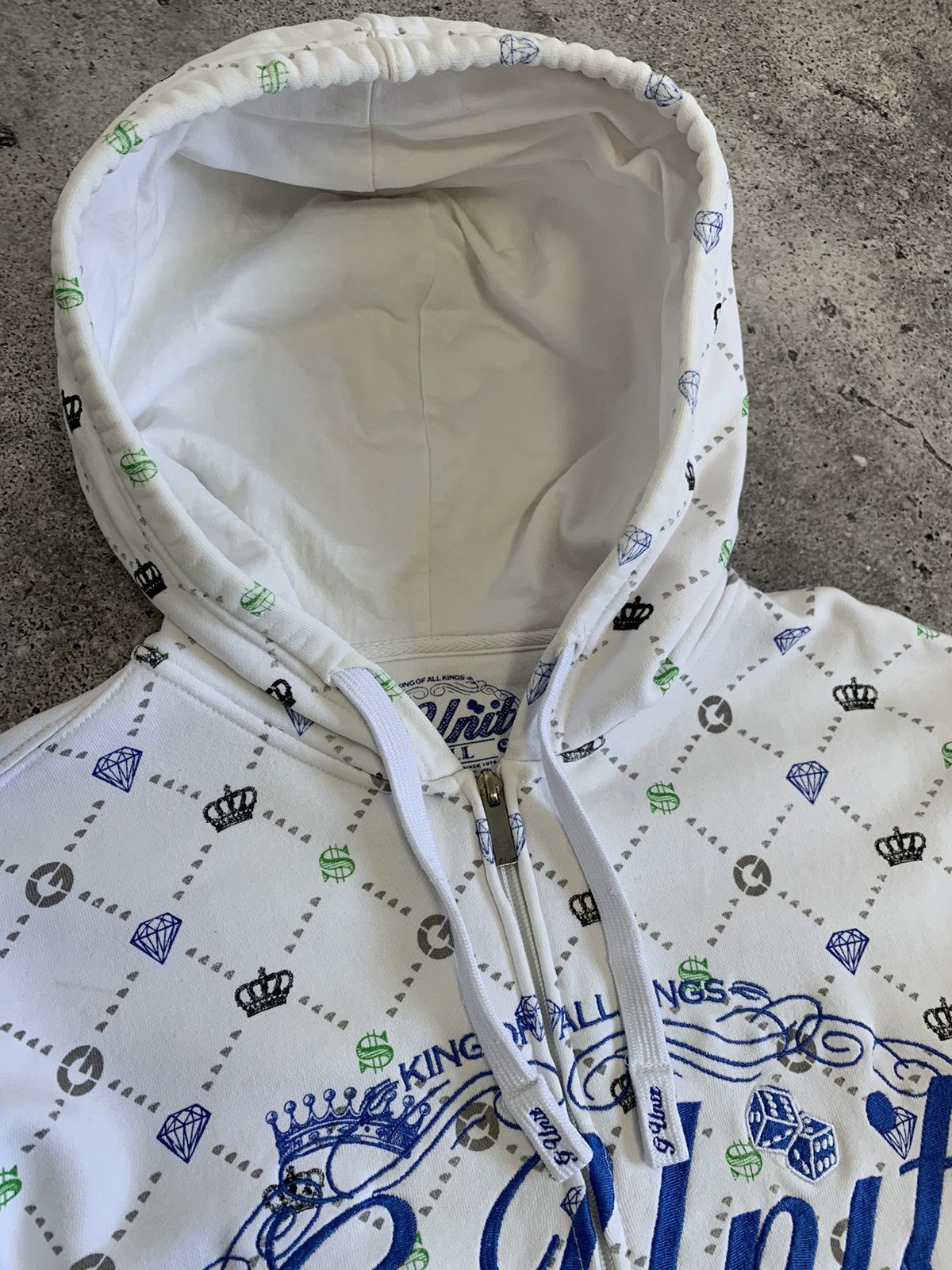 否永　HIPHOP GREYSTONE チェック柄 VINTAGE G-Unit Big Logo Zip Up Hoodie / Rap Tee