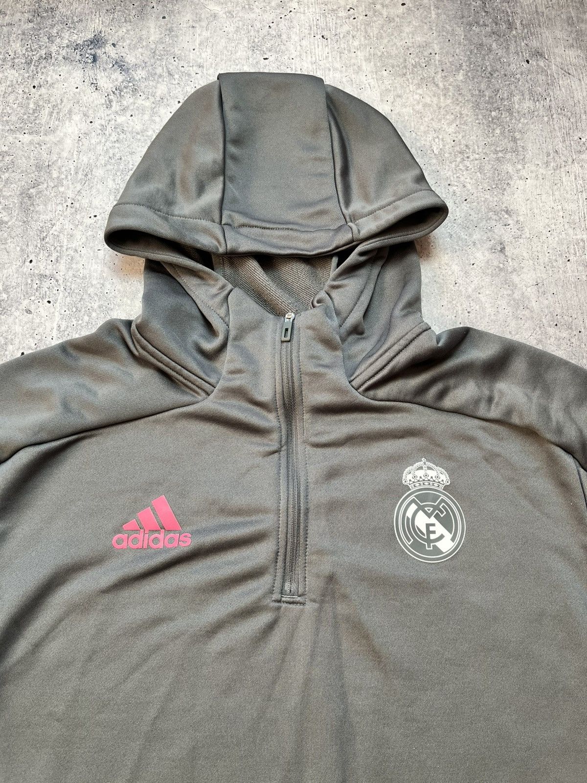 Adidas REAL MADRID TRACK HOODIE - GREY FIVE/SPRING 2020/2021 SIZE M Size US M / EU 48-50 / 2 - 4 Thumbnail