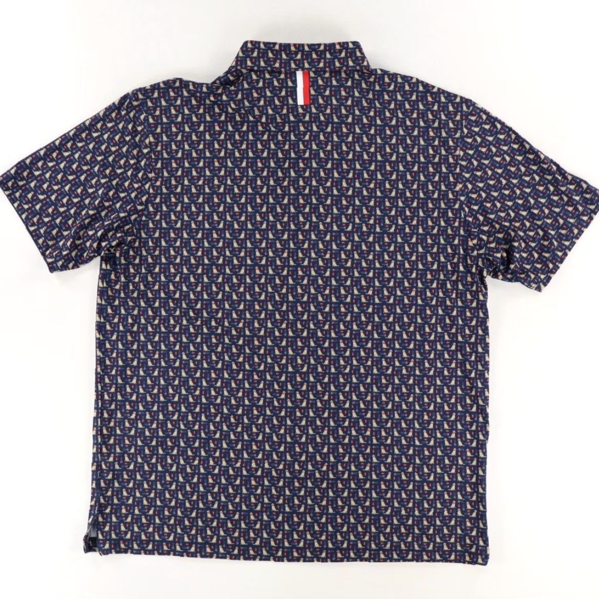 Vintage Rhoback Navy Polo Shirt 2XL Men All Over Print Golden Retriever High Stretch Polyester Shirt Size US XXL / EU 58 / 5 - 4 Thumbnail