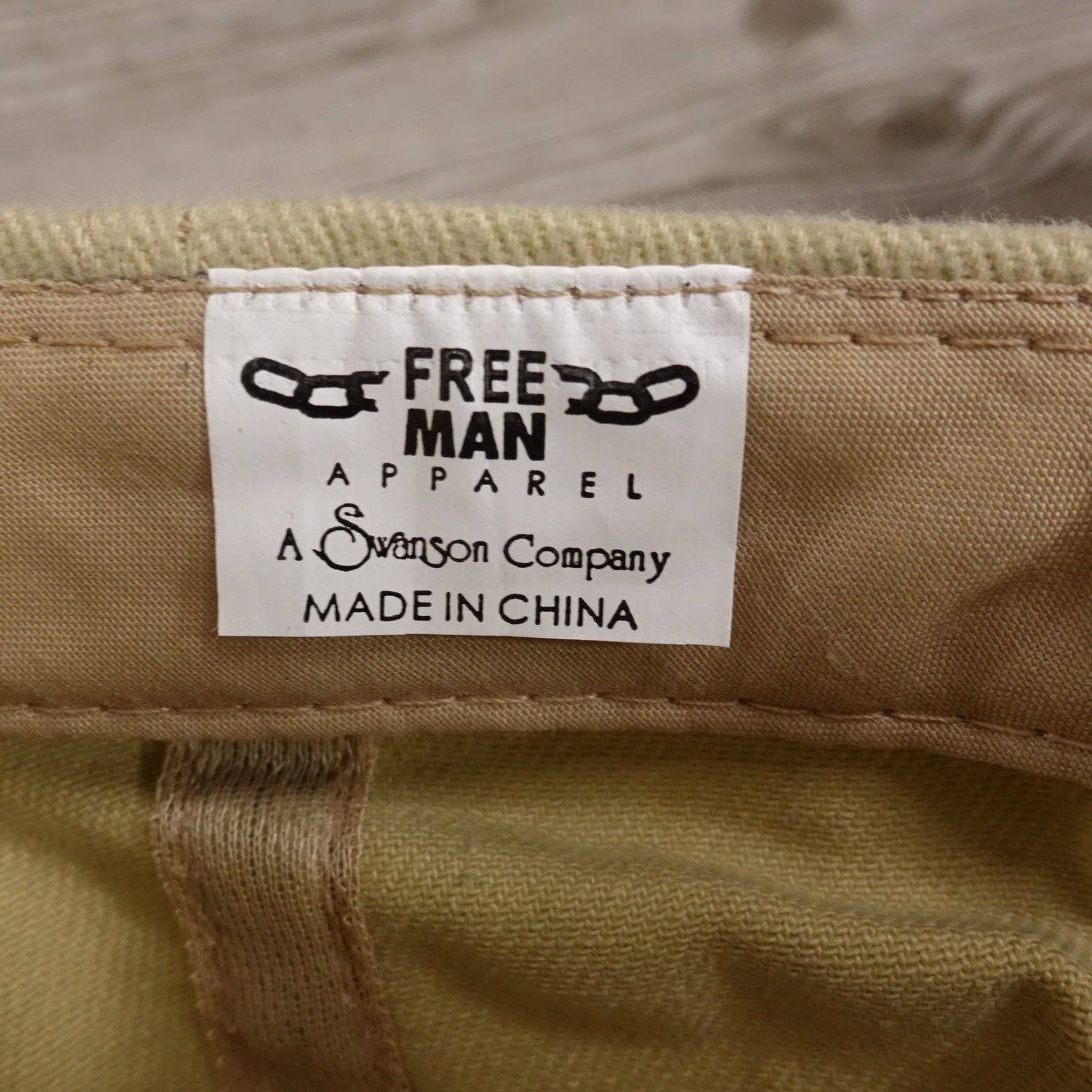 Vintage Vintage Free Man Apparel Beige Khaki Adjustable Baseball Cap Unisex Casual Spring Summer Fall Winter Size ONE SIZE - 8 Thumbnail